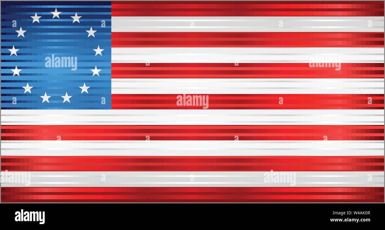 Grunge brillant drapeau Betsy Ross - Illustration, trois dimensions du drapeau de Betsy Ross Illustration de Vecteur