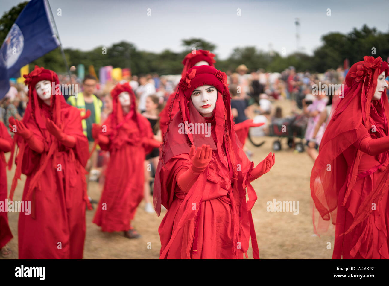 Suffolk, UK. Dimanche, 21 juillet, 2019. L'Extinction La Brigade rouge rébellion au jour 3 de la Latitude 2019 Festival. Photo : Roger Garfield/Alamy Live News Banque D'Images