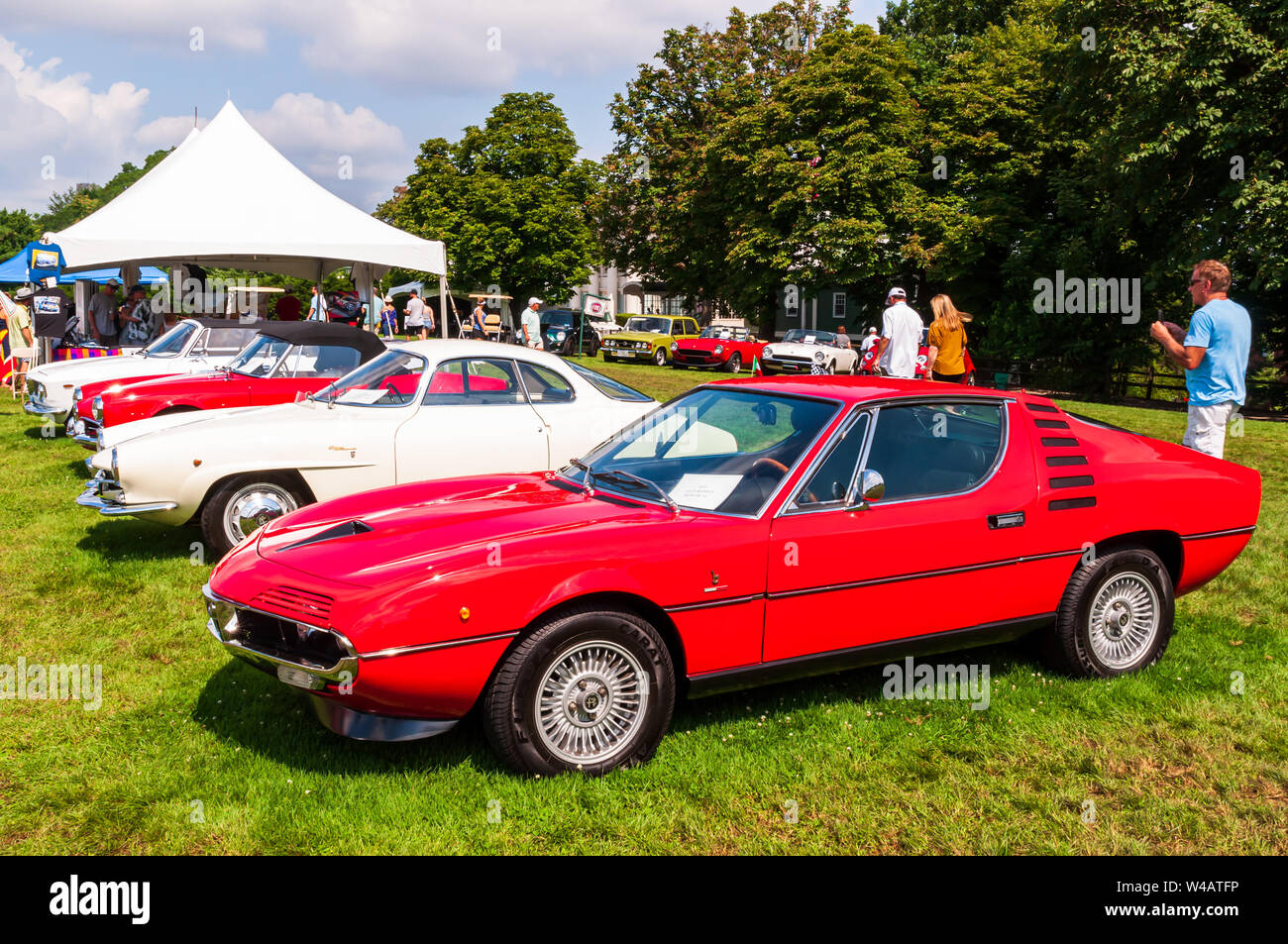 Plusieurs Alfa Romeo voitures alignées au Grand Prix de Pittsburgh, Pittsburgh, Pennsylvanie, USA Banque D'Images
