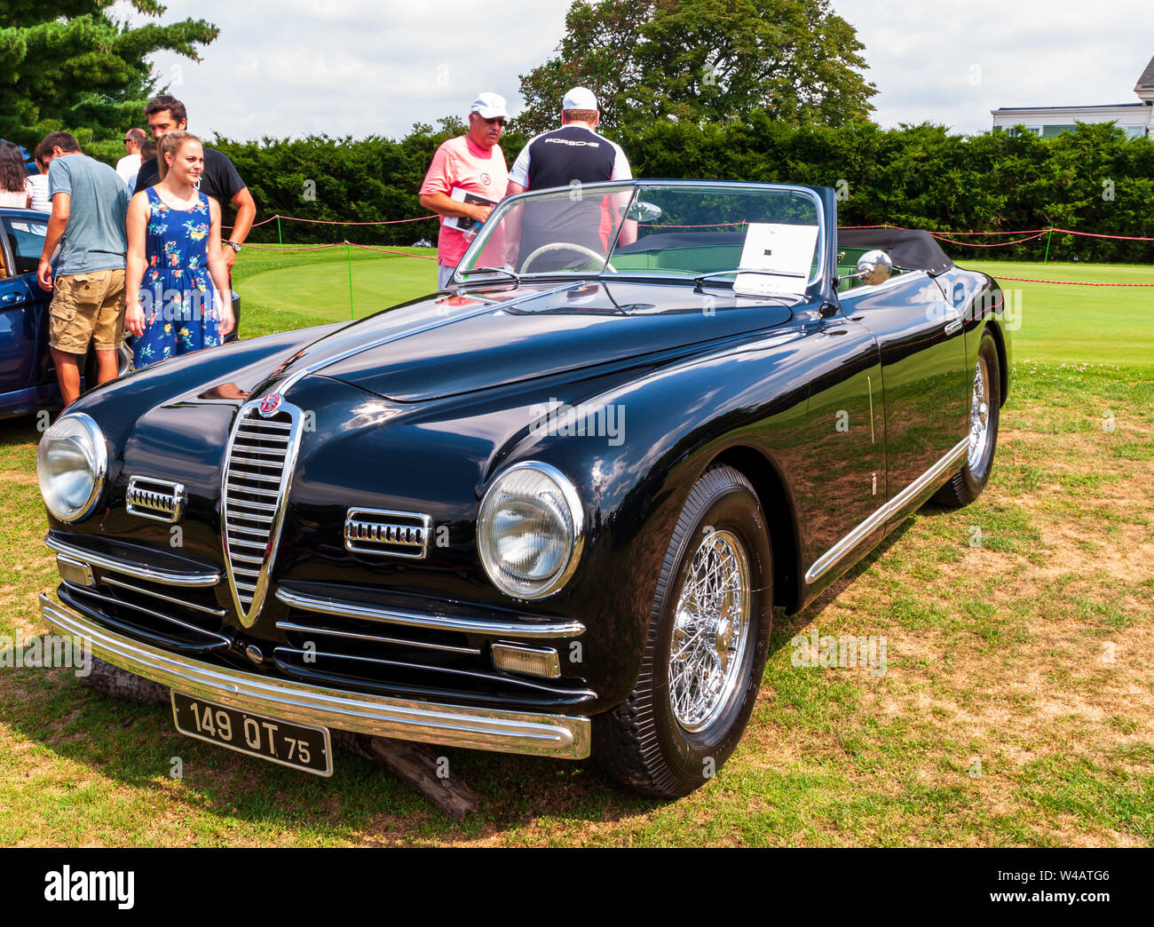 Un noir 1950 Alfa Romeo Milano convertibles à la Gran Prix de Pittsburgh, Pittsburgh, Pennsylvanie, USA Banque D'Images