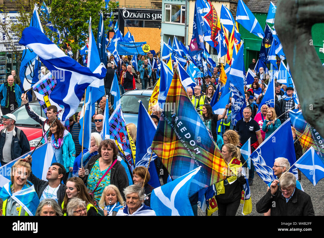 Galashiels, tous sous une même bannière marche de l'indépendance - 2019 Banque D'Images