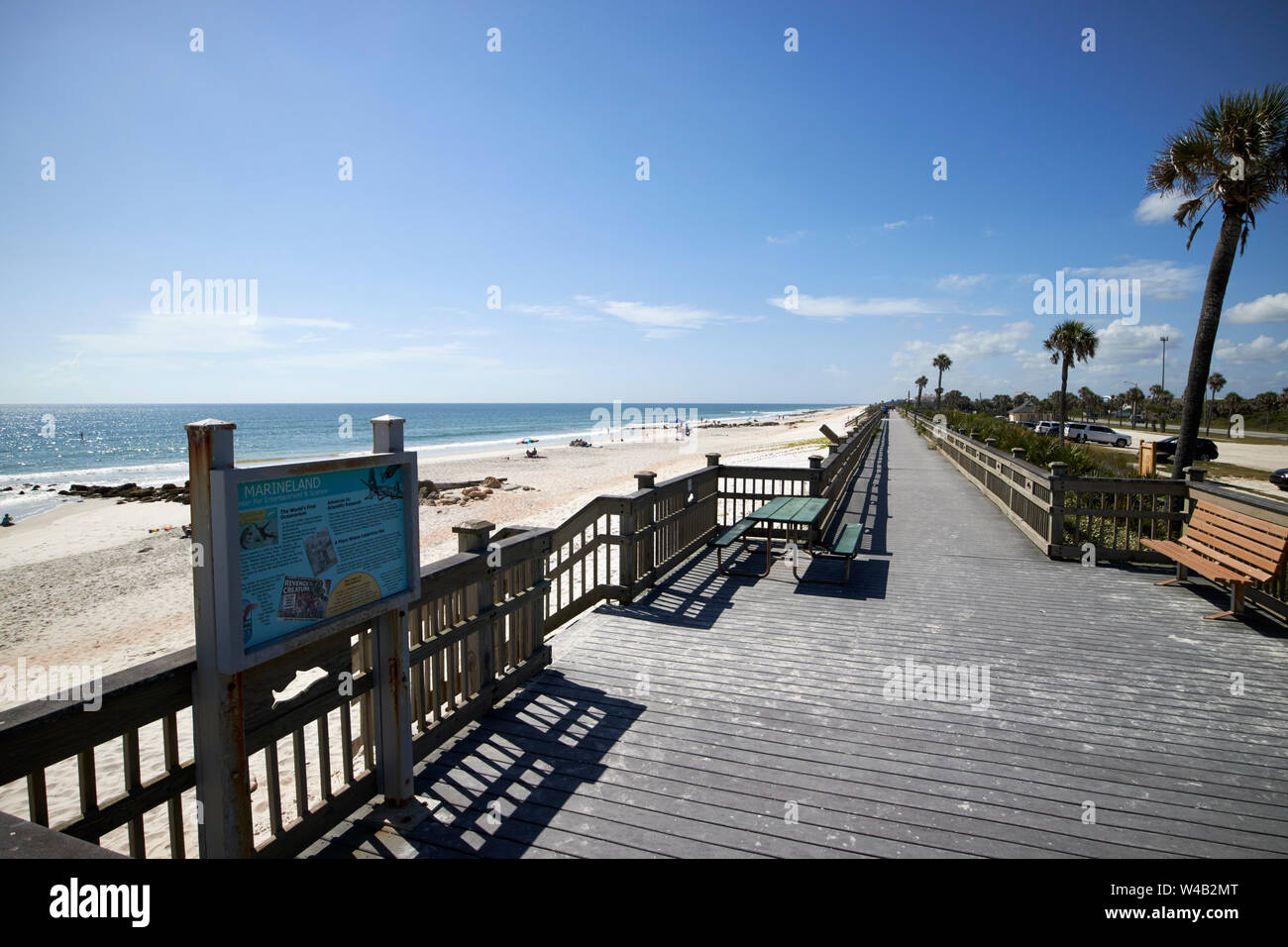 Promenade à la plage de marineland sur la côte atlantique de la Floride US USA Banque D'Images
