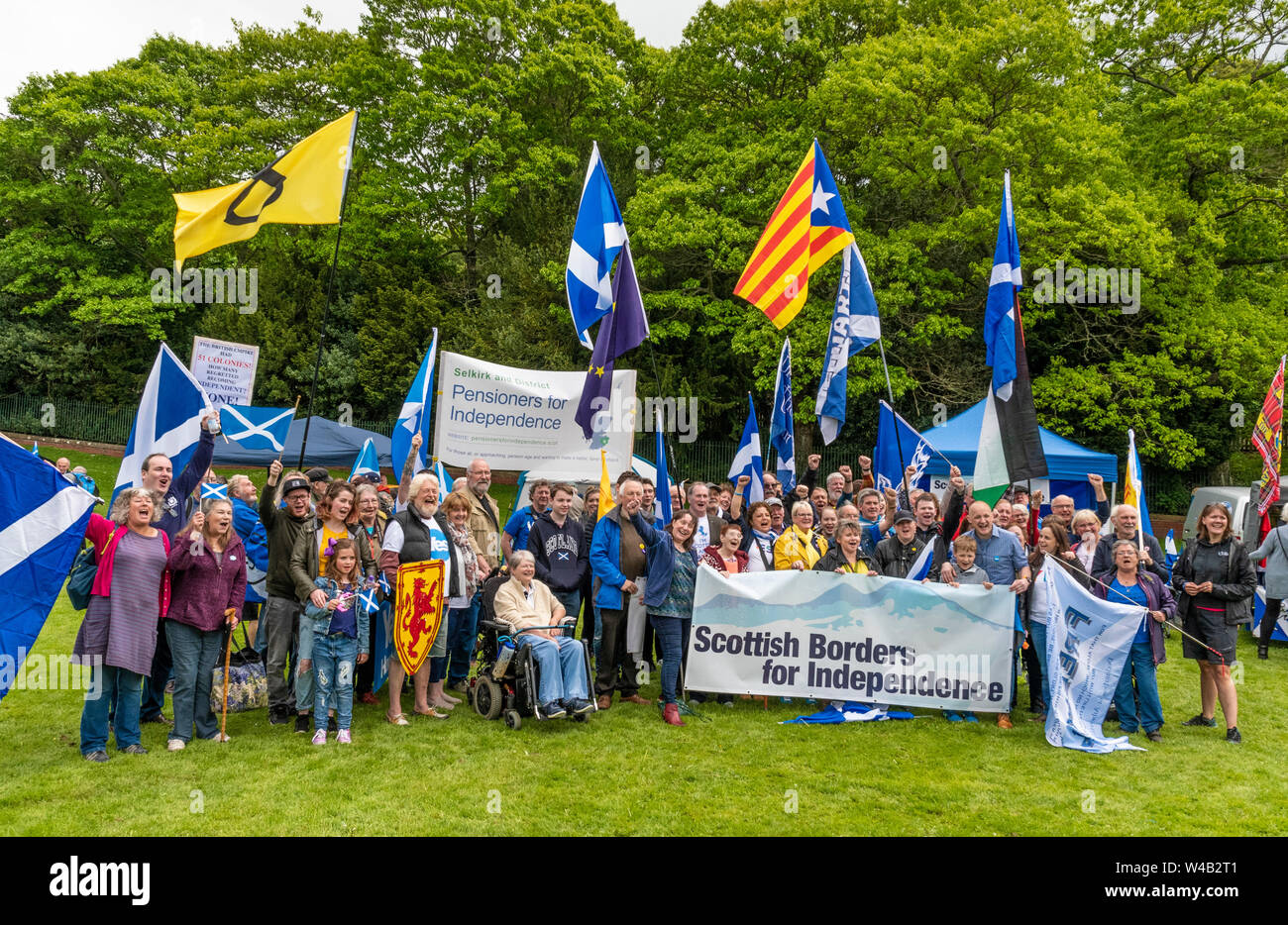 Galashiels, tous sous une même bannière marche de l'indépendance - 2019 Banque D'Images