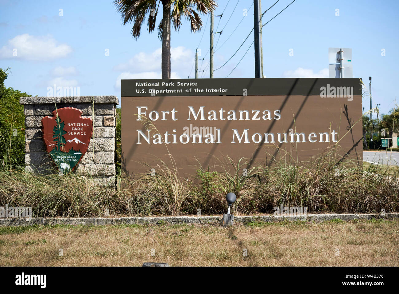 Entrée au national park service Fort Matanzas national monument St Augustine en Floride US USA Banque D'Images