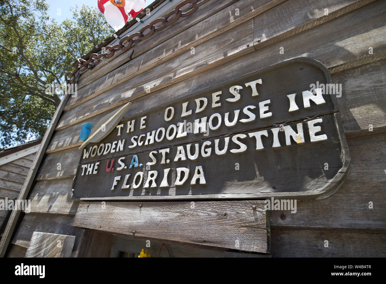 La plus vieille école en bois aux Etats-Unis St Augustine en Floride US USA Banque D'Images
