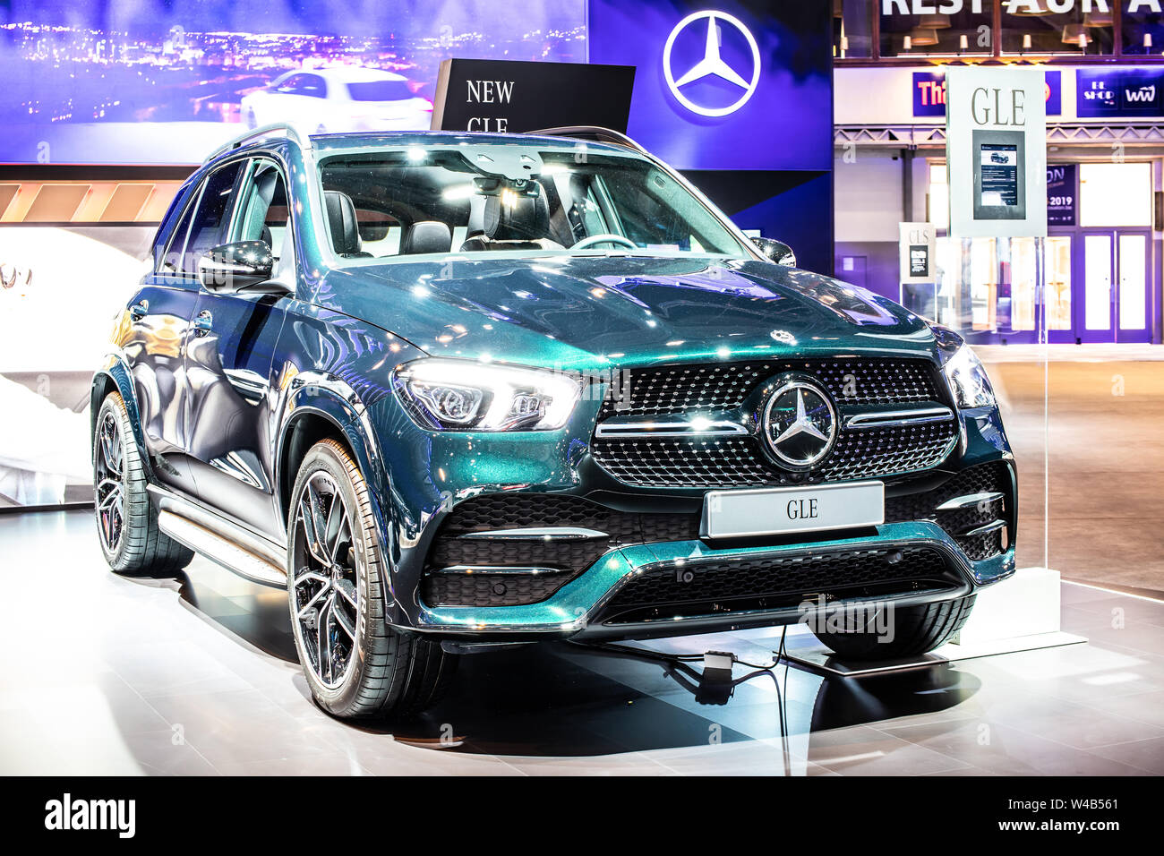 Bruxelles, Belgique, Jan 2019 toutes les nouvelles Mercedes Benz 300 GLE d 4MATIC, de l'Automobile de Bruxelles, 4e gen, W167, classe-GLE SUV produit par Mercedes-Benz Banque D'Images