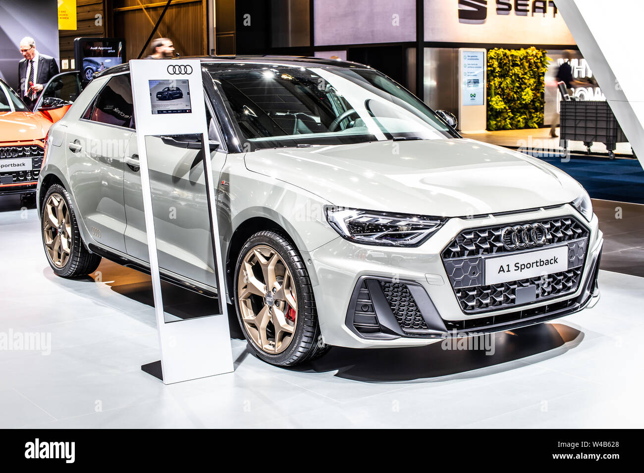 Bruxelles, Belgique, Jan 2019 : nouvelle Audi A1 Sportback TFSI 35 Sport à Bruxelles Salon de l'automobile, 2e génération voiture produite par Audi AG Banque D'Images