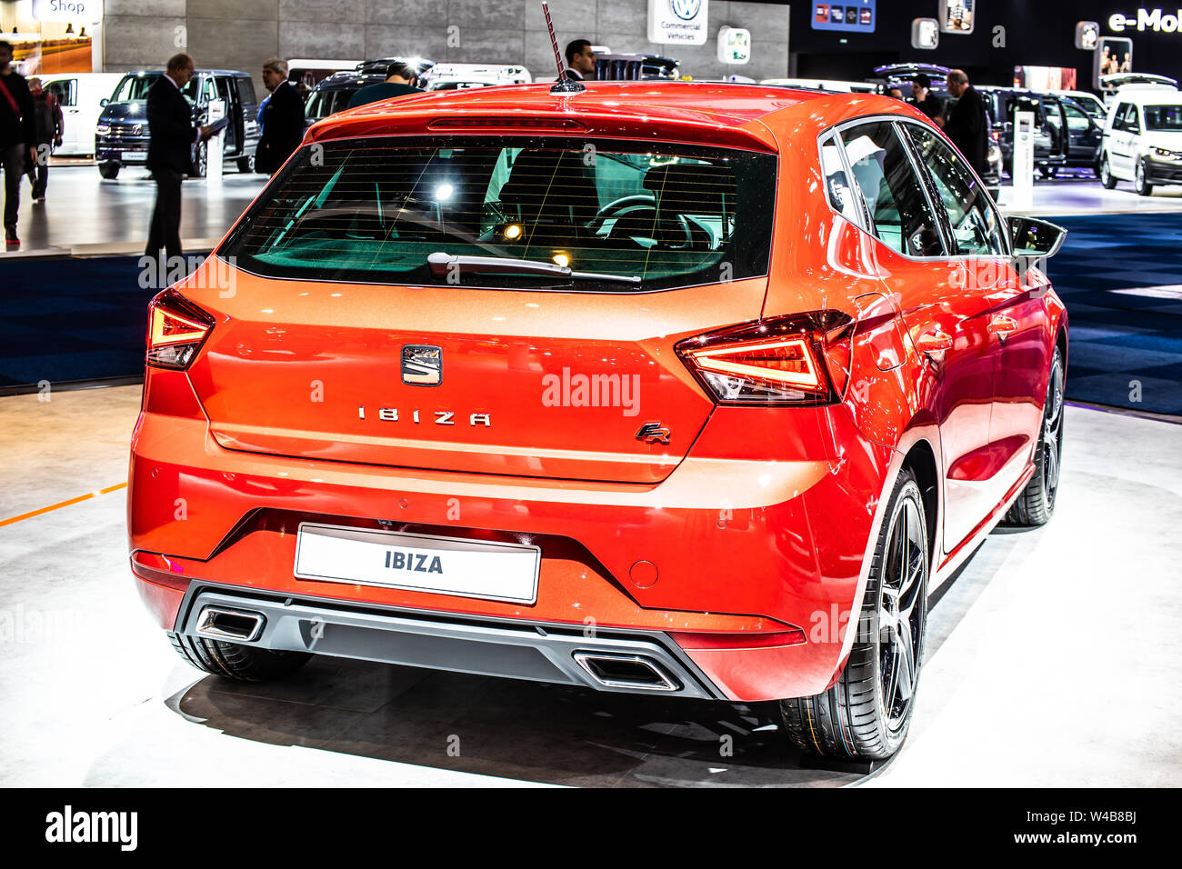 Bruxelles, Belgique, Jan 2019 Seat Ibiza FR rouge, de l'Automobile de Bruxelles, 5e génération, MK5, une plate-forme MQB0, berline voiture produite par SEAT Banque D'Images