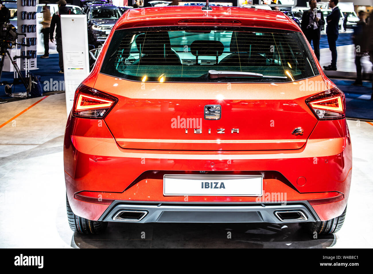 Bruxelles, Belgique, Jan 2019 Seat Ibiza FR rouge, de l'Automobile de Bruxelles, 5e génération, MK5, une plate-forme MQB0, berline voiture produite par SEAT Banque D'Images