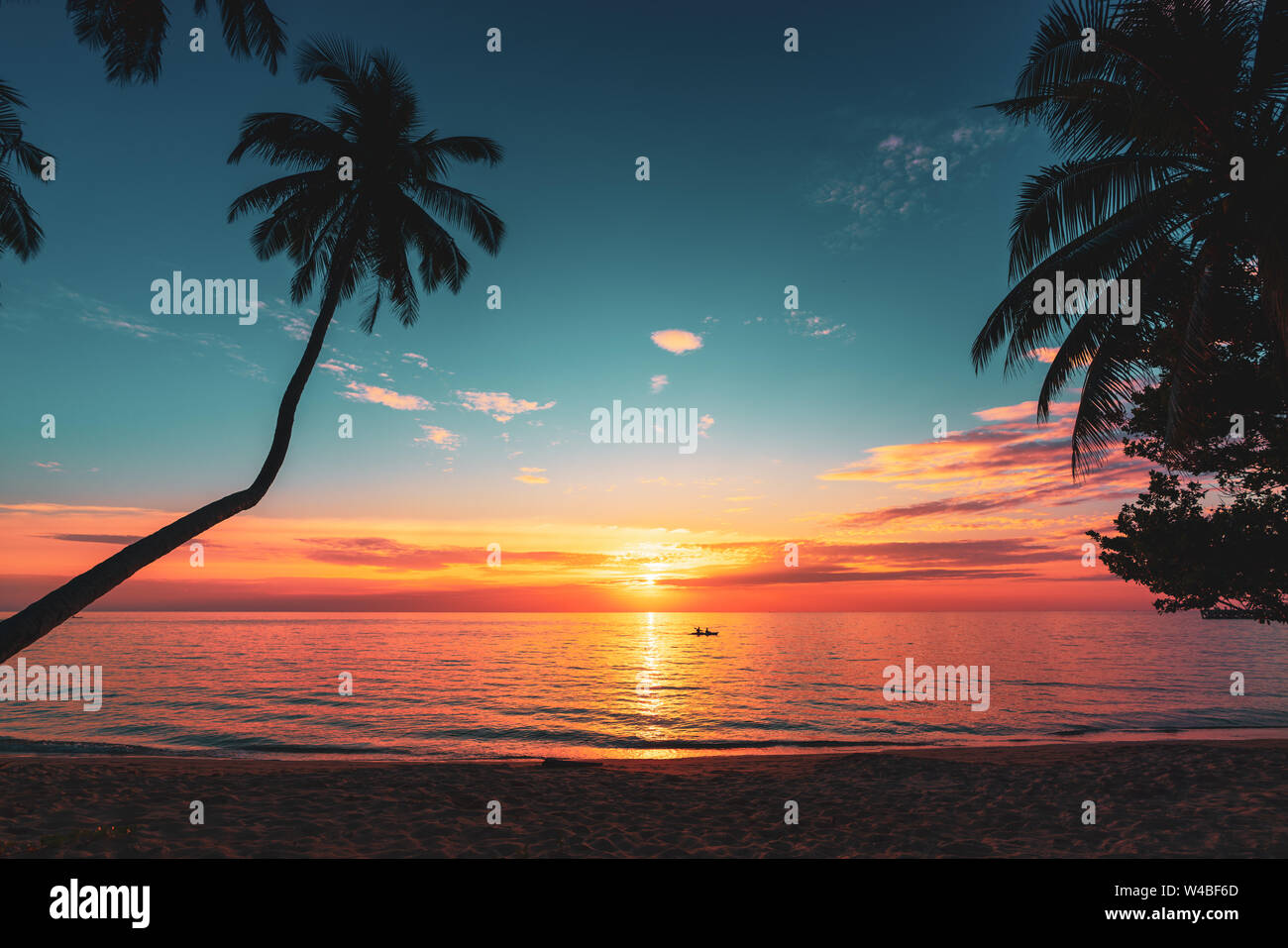 Nature paysage tropical beach at sunset Banque D'Images