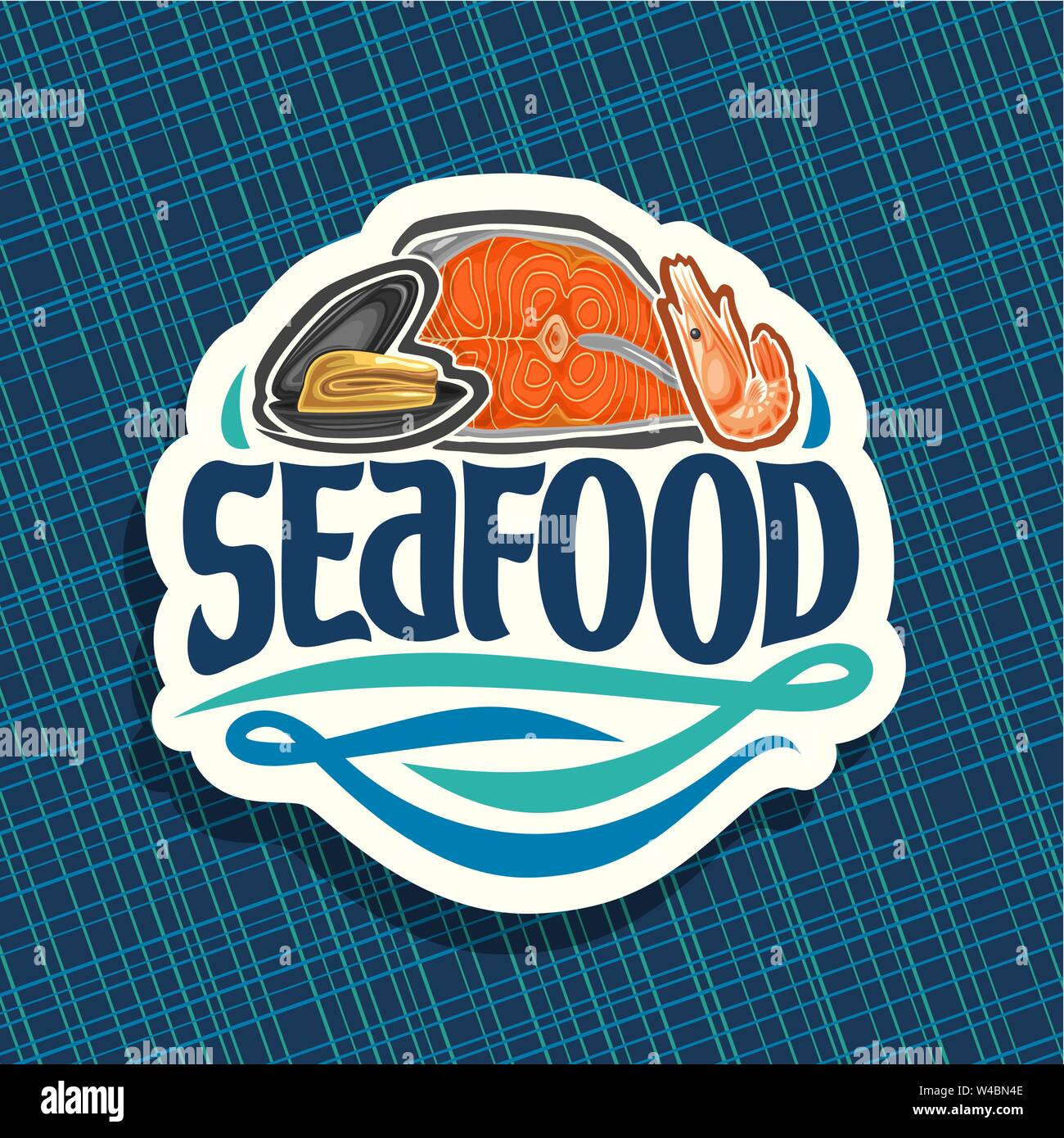 Logo Vector pour fruits de mer Illustration de Vecteur