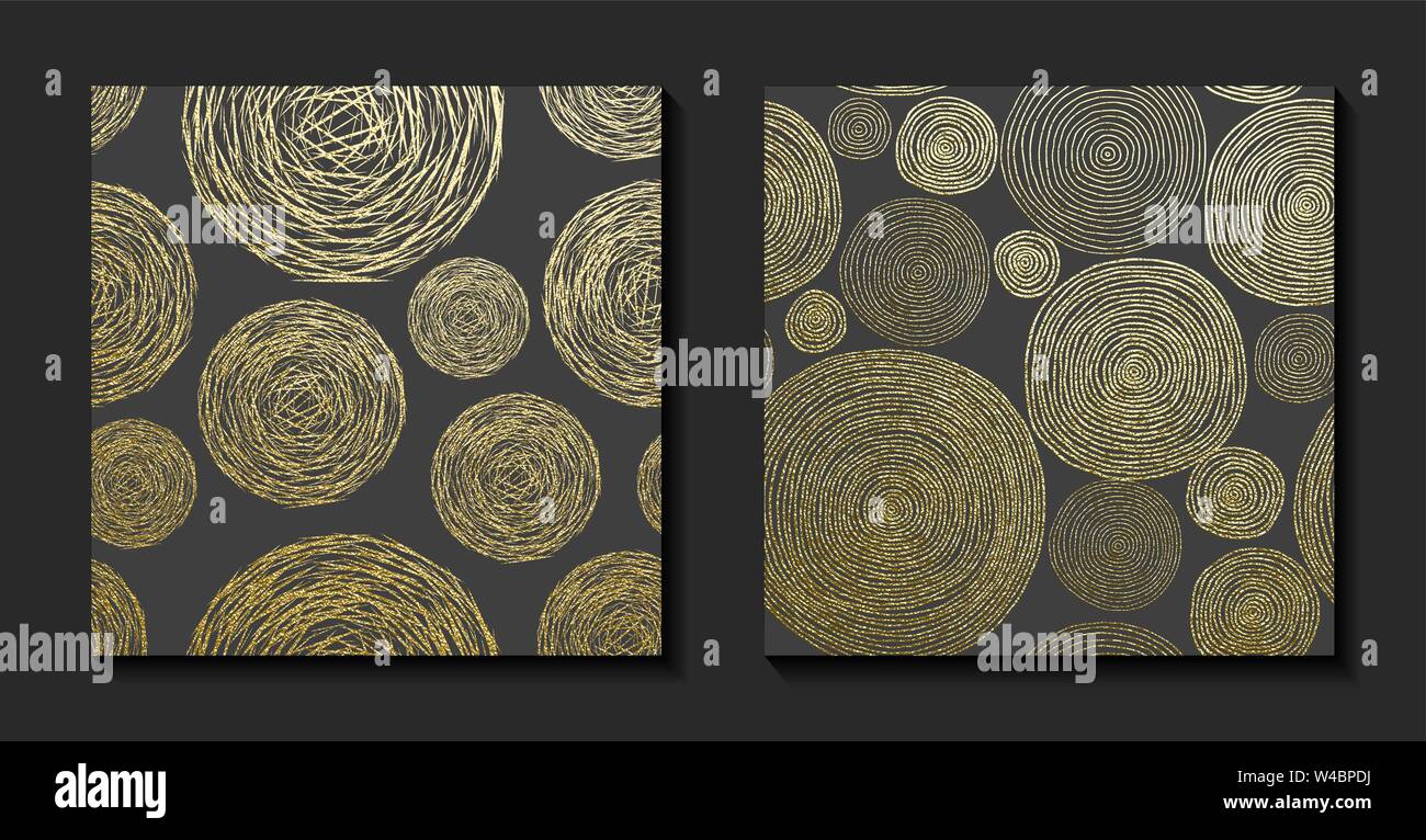 Vector illustration d'or. Or, à la main avec motif cercles. Abstract background Illustration de Vecteur