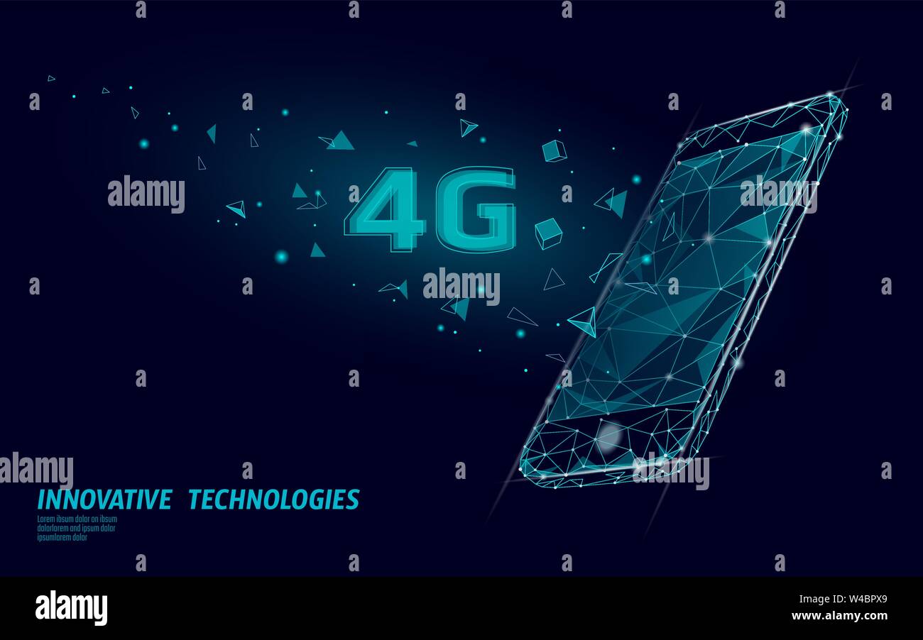4G Nouvelle connexion internet sans fil Wi-Fi. Appareil mobile portable bleu télévision 3D isométrique. Réseau mondial d'innovation à haute vitesse Taux de données de connexion Illustration de Vecteur