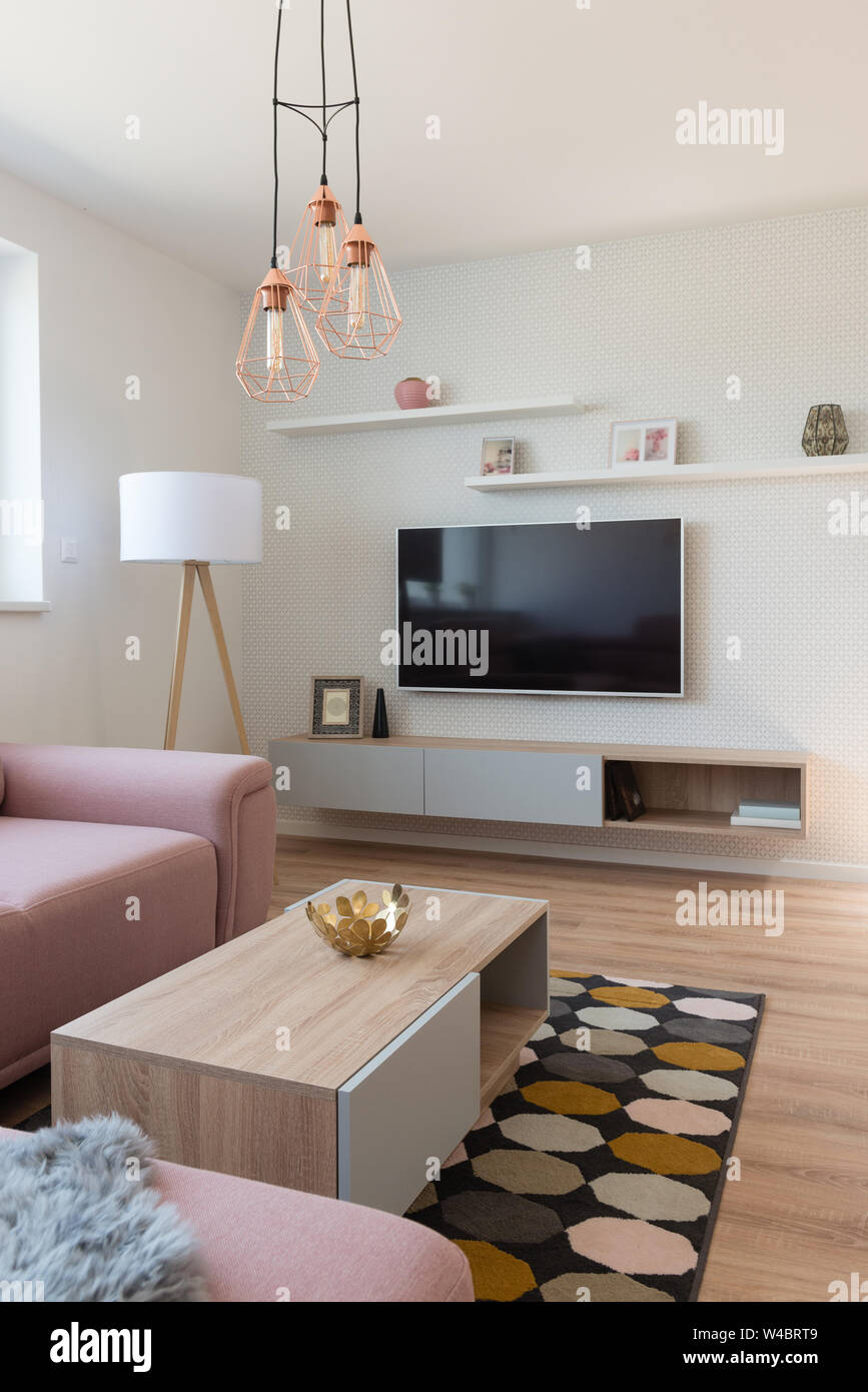Contemporary living-room interior of modern house Banque D'Images