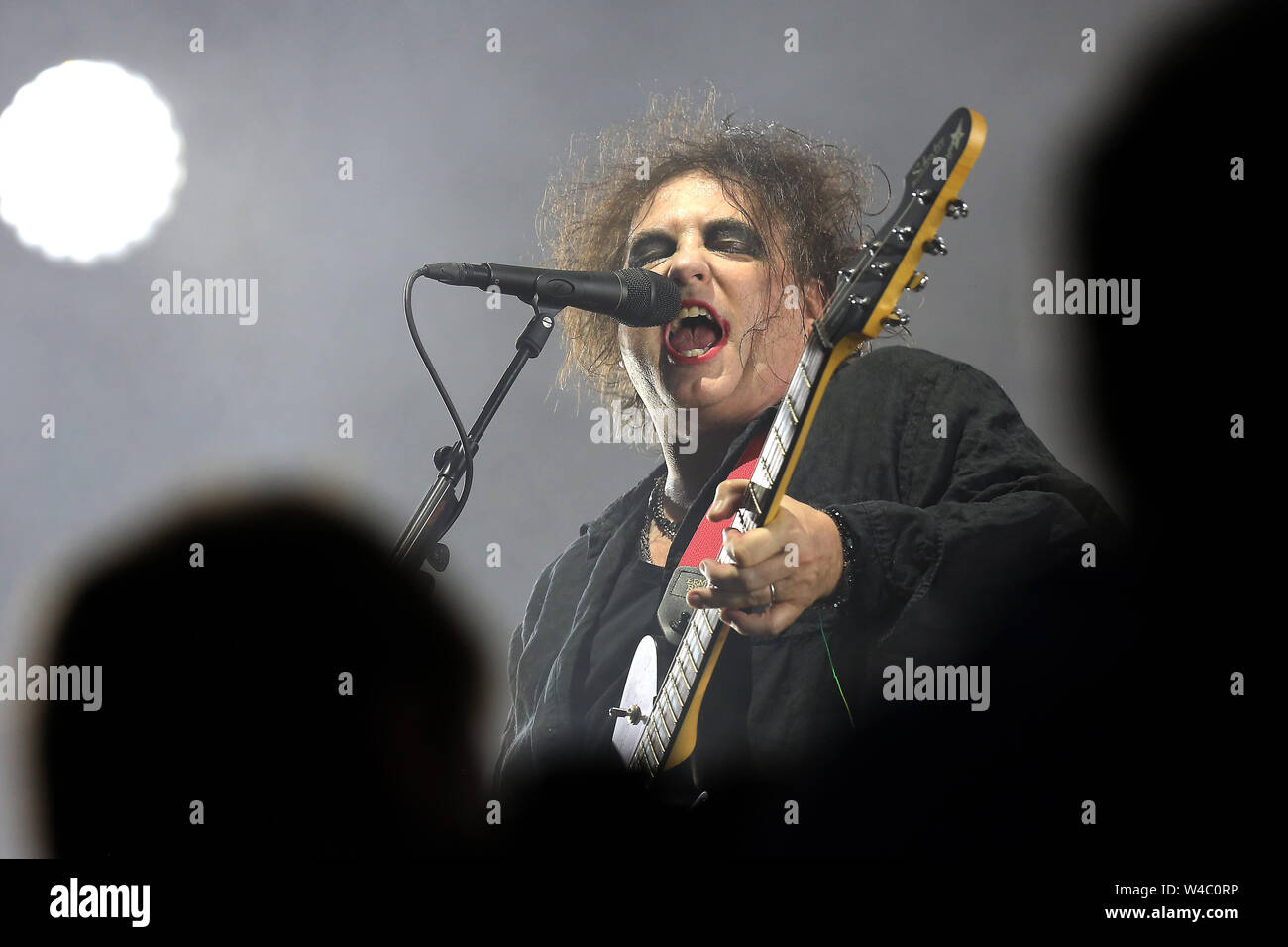 Ostrava, République tchèque. 20 juillet, 2019. Chanteur de The Cure Robert Smith effectue au cours de la Colours of Ostrava 2019 international music festival, le 20 juillet 2019, à Ostrava, République tchèque. Photo : CTK Jaroslav Ozana/Photo/Alamy Live News Banque D'Images