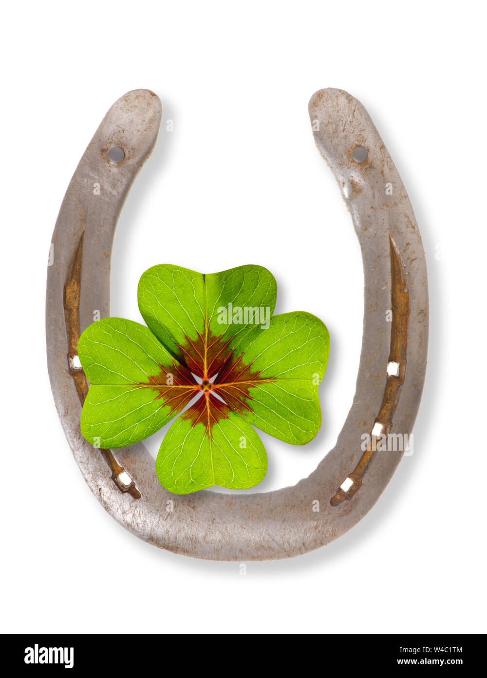 Horse Shoe et clover leaf comme talisman Banque D'Images