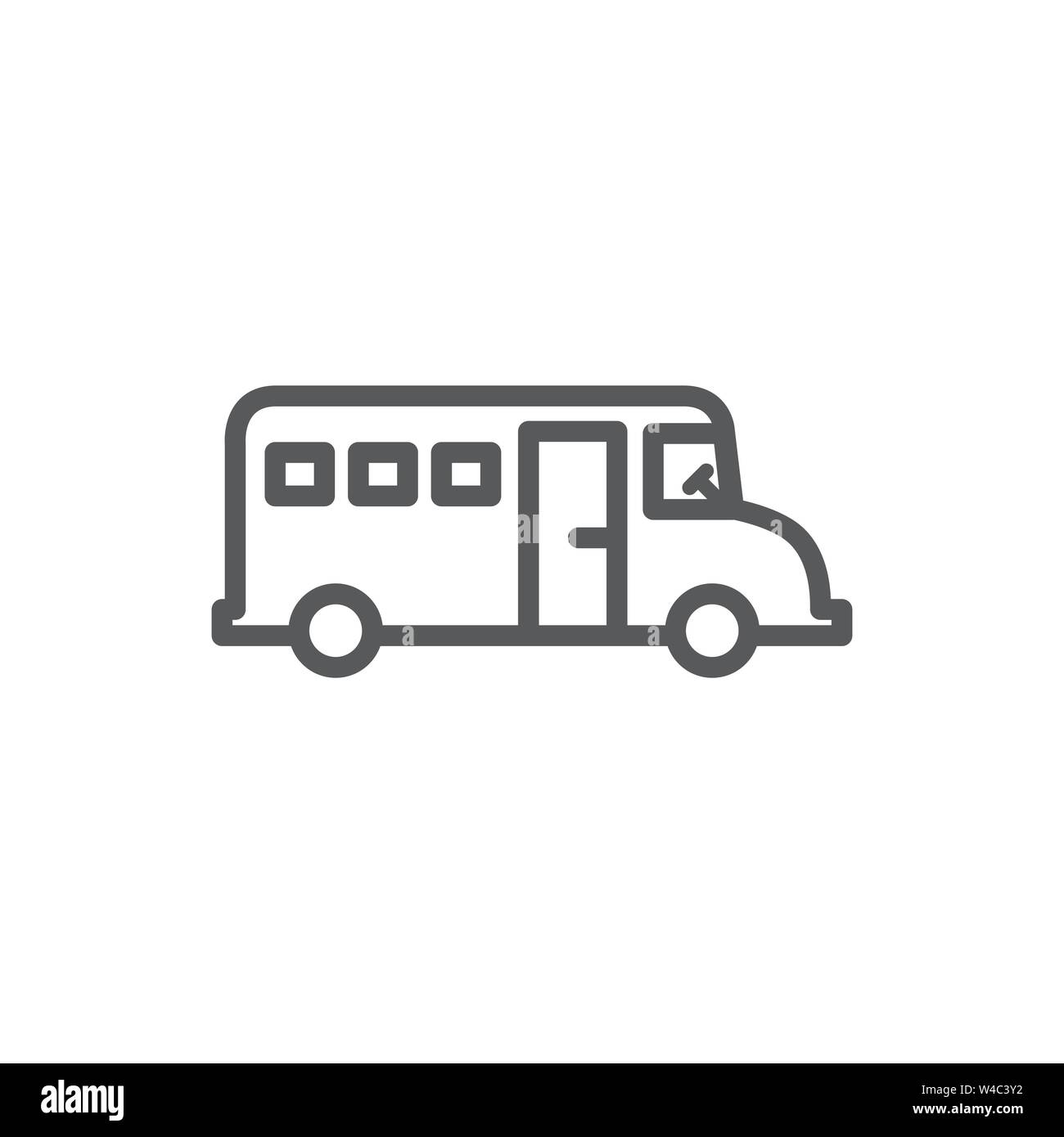 L'icône de la ligne de bus sur fond blanc Illustration de Vecteur