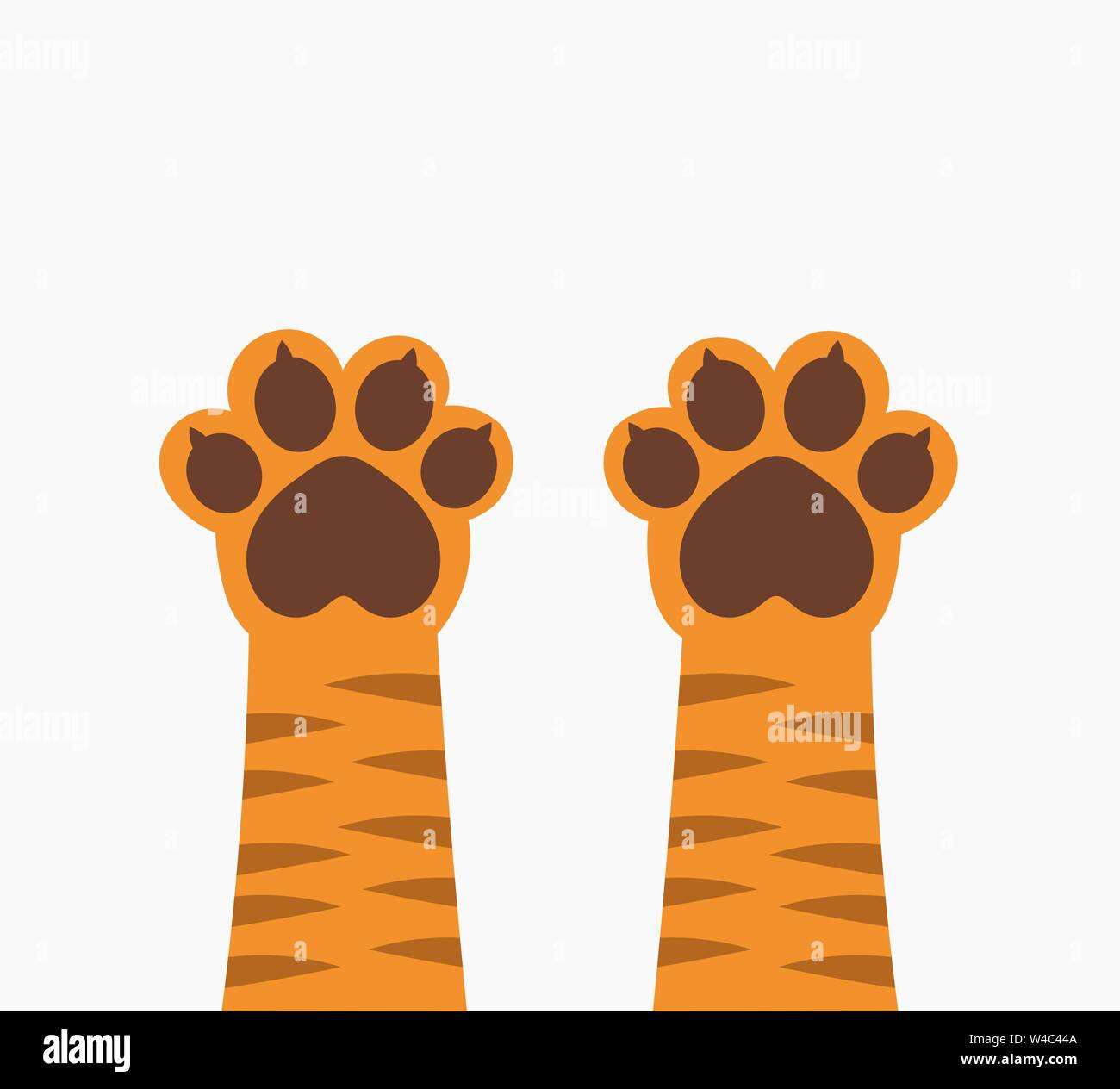 Chat-tigre gingembre paws up. Vector illustration. Illustration de Vecteur