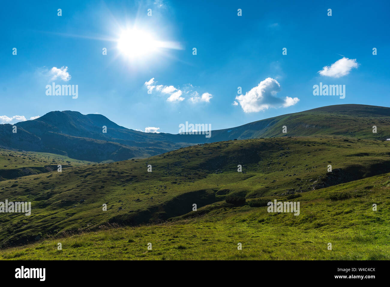 Très belle vue panoramique sur la montagne de Rila, Bulgarie Banque D'Images