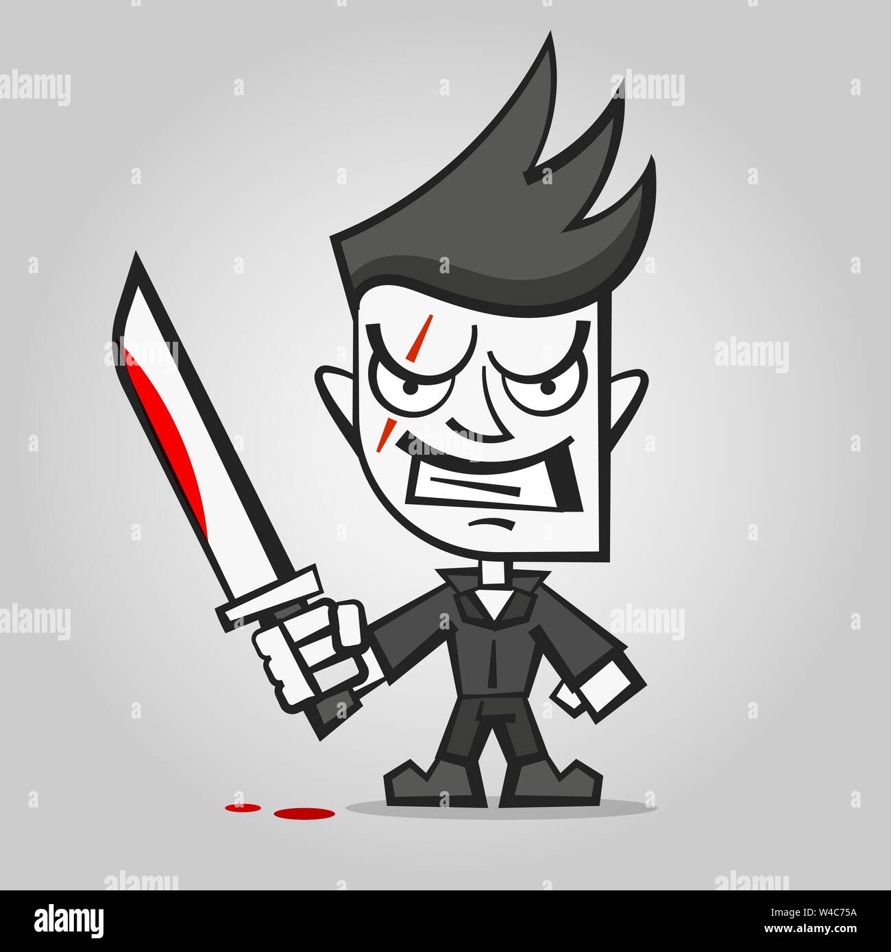 Killer avec couteau sanglant Happy Halloween Vector Illustration Illustration de Vecteur