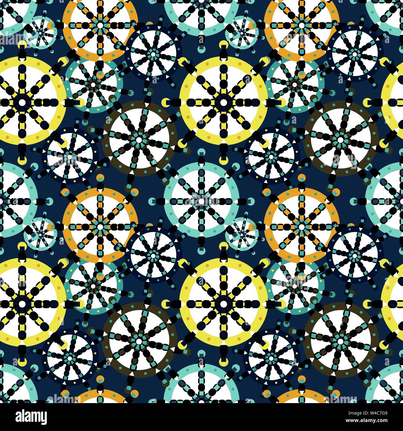 Grands et petits cercles de couleur motif transparent géométrique Illustration de Vecteur
