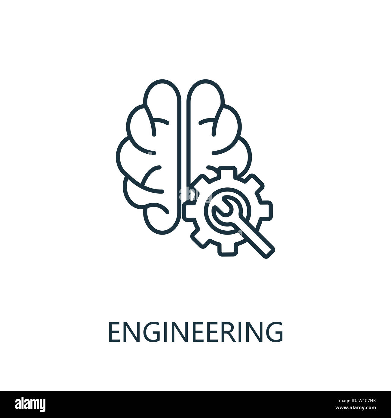 Icône de ligne mince d'ingénierie. Design simple et créatif de la collection d'icônes d'intelligence artificielle. Icône d'ingénierie de contour pour la conception Web et mobile Banque D'Images