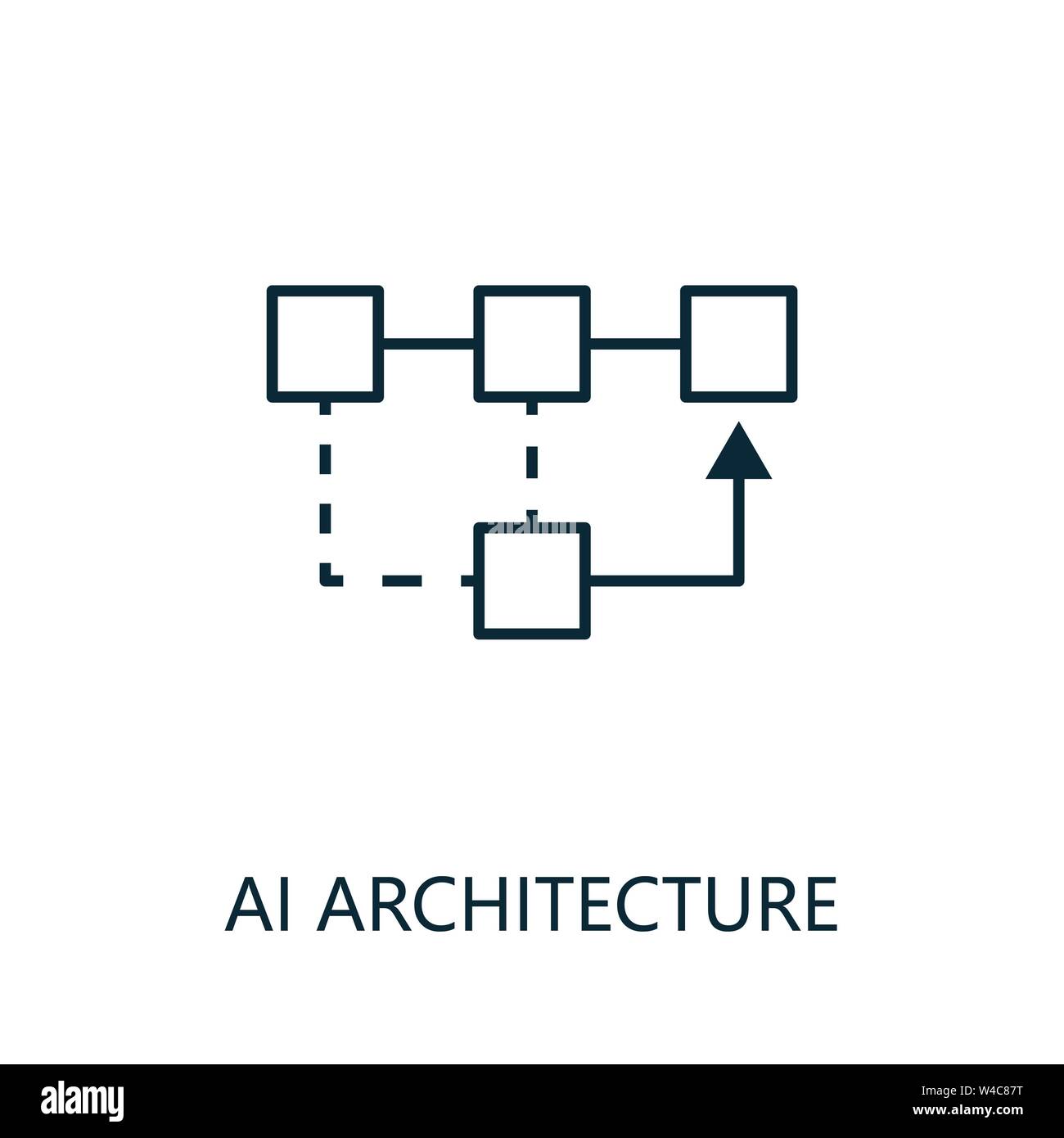 L'icône de l'architecture ia ligne mince. Creative Design simple de l'intelligence artificielle icons collection. Ai aperçu l'icône de l'architecture pour la conception web et Illustration de Vecteur