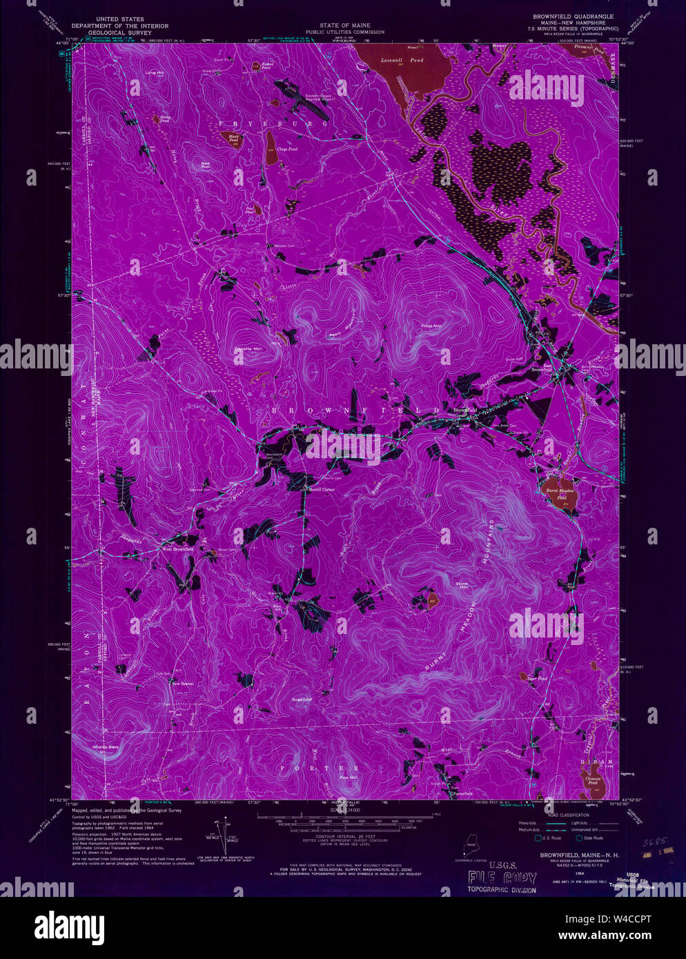 Carte historique de la USGS Maine Brownfield 8065591964 24000 Restauration d'Inversion Banque D'Images