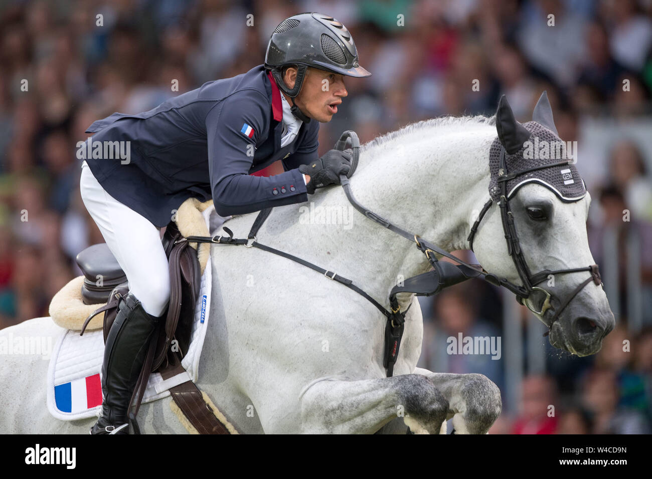 Olivier ROBERT, FRA, sur Vangog du Mas Garnier, promotion, Mercedes-Benz Nations Cup, compétition de saut de l'équipe avec deux tours, le 18.07.2019, World Equestrian Festival, CHIO Aachen 2019 à partir de 16.07 - 21.07.2019 à Aix-la-Chapelle (Allemagne) ; l'utilisation dans le monde entier | Banque D'Images