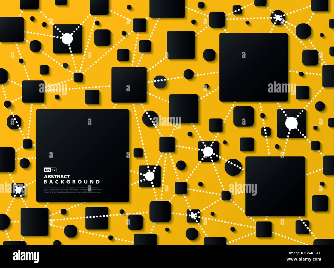 Gradient abstrait géométrique noir jaune sur fond de haute technologie. Utilisez pour votre annonce, l'affiche, la couverture de tech, graphismes, gabarit, vecteur illustration flyer. Illustration de Vecteur