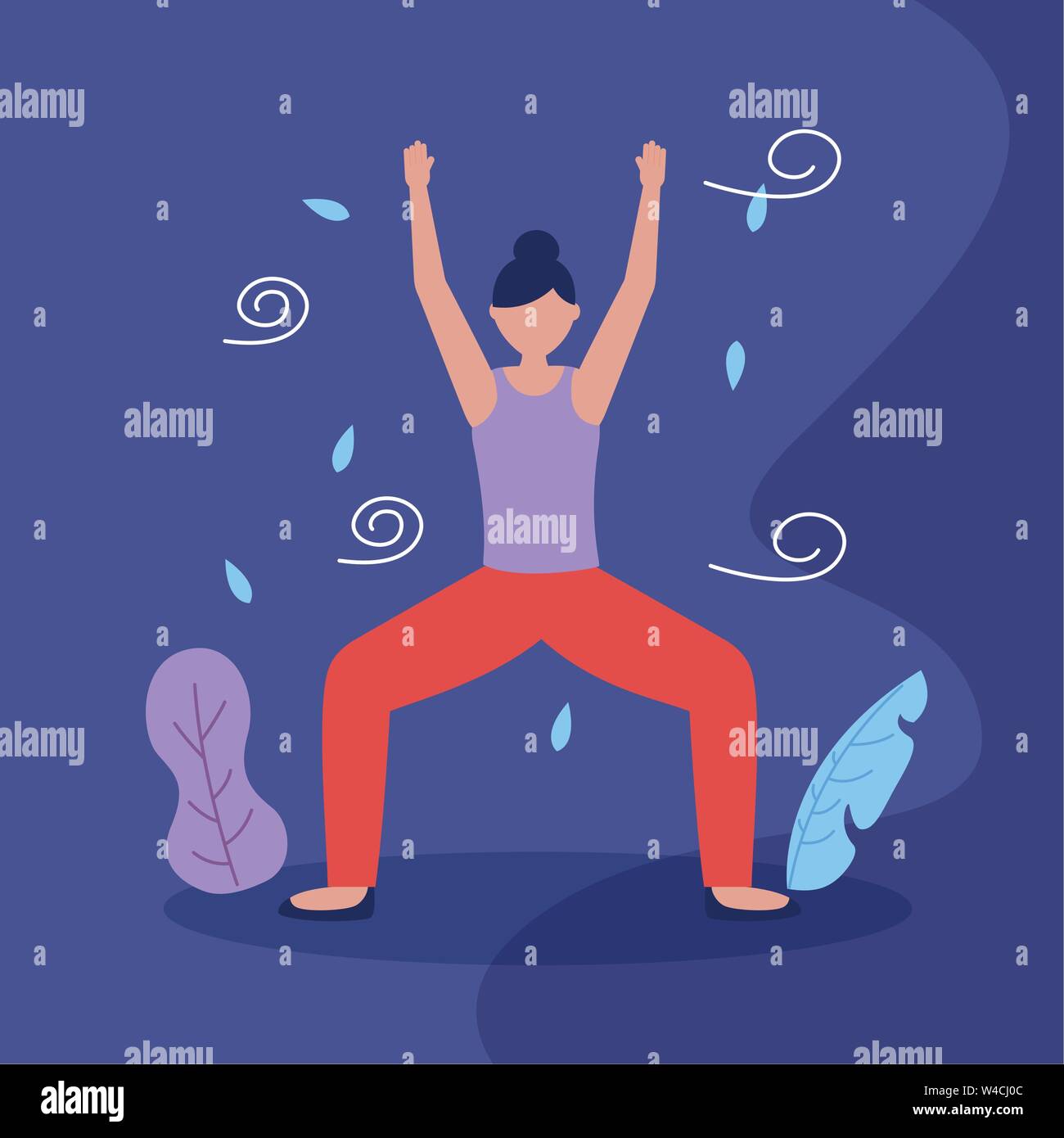Les gens de plein air télévision design libre de yoga Illustration de Vecteur