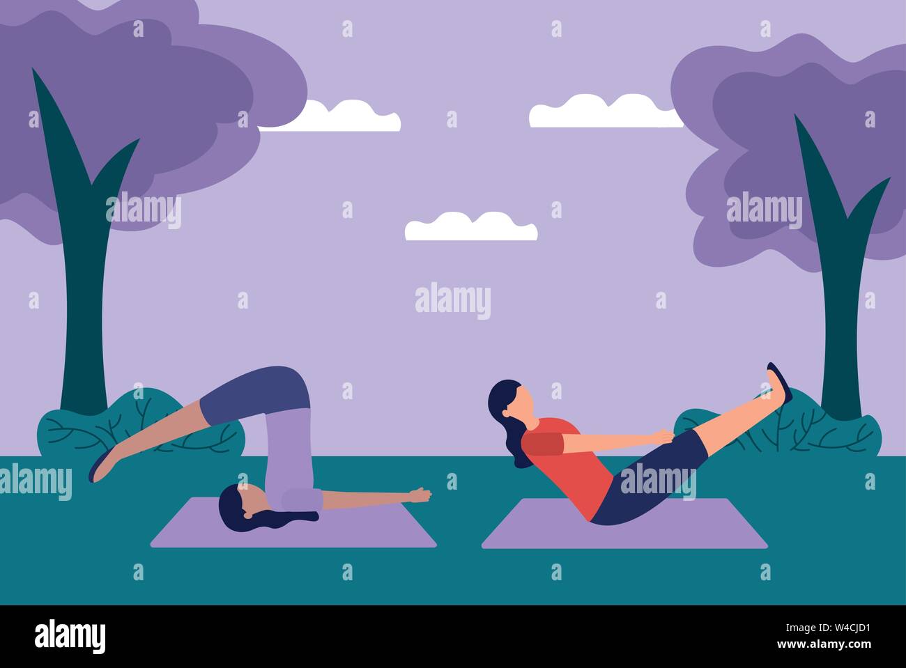 Yoga piscine télévision design libre Illustration de Vecteur
