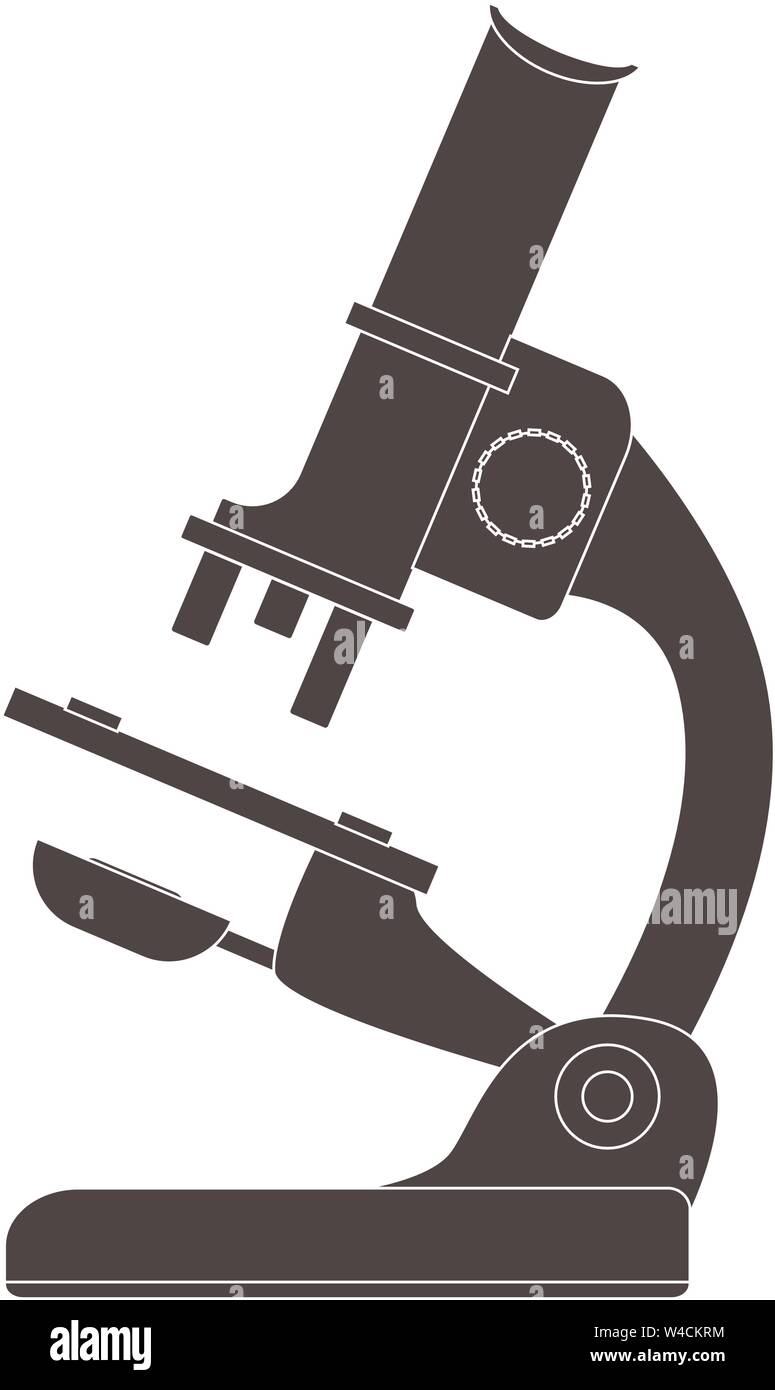 L'icône de microscope. Inscrivez-plat noir Illustration de Vecteur
