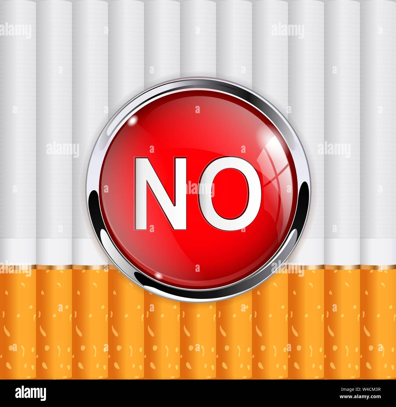 Cigarettes backgroud avec symbole d'arrêt Illustration de Vecteur