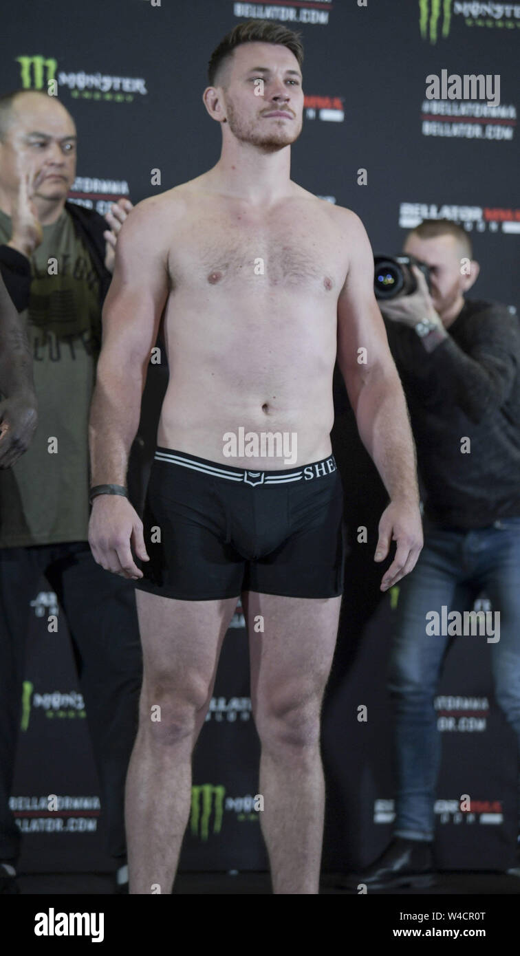 Bellator Cérémonie Londres peser en fonction de la carte principale, et les femmes se bat avec Kent Kaupinen : où : London, Royaume-Uni Quand : 21 Jun 2019 : Crédit Photos/WENN.com Brightspark Banque D'Images