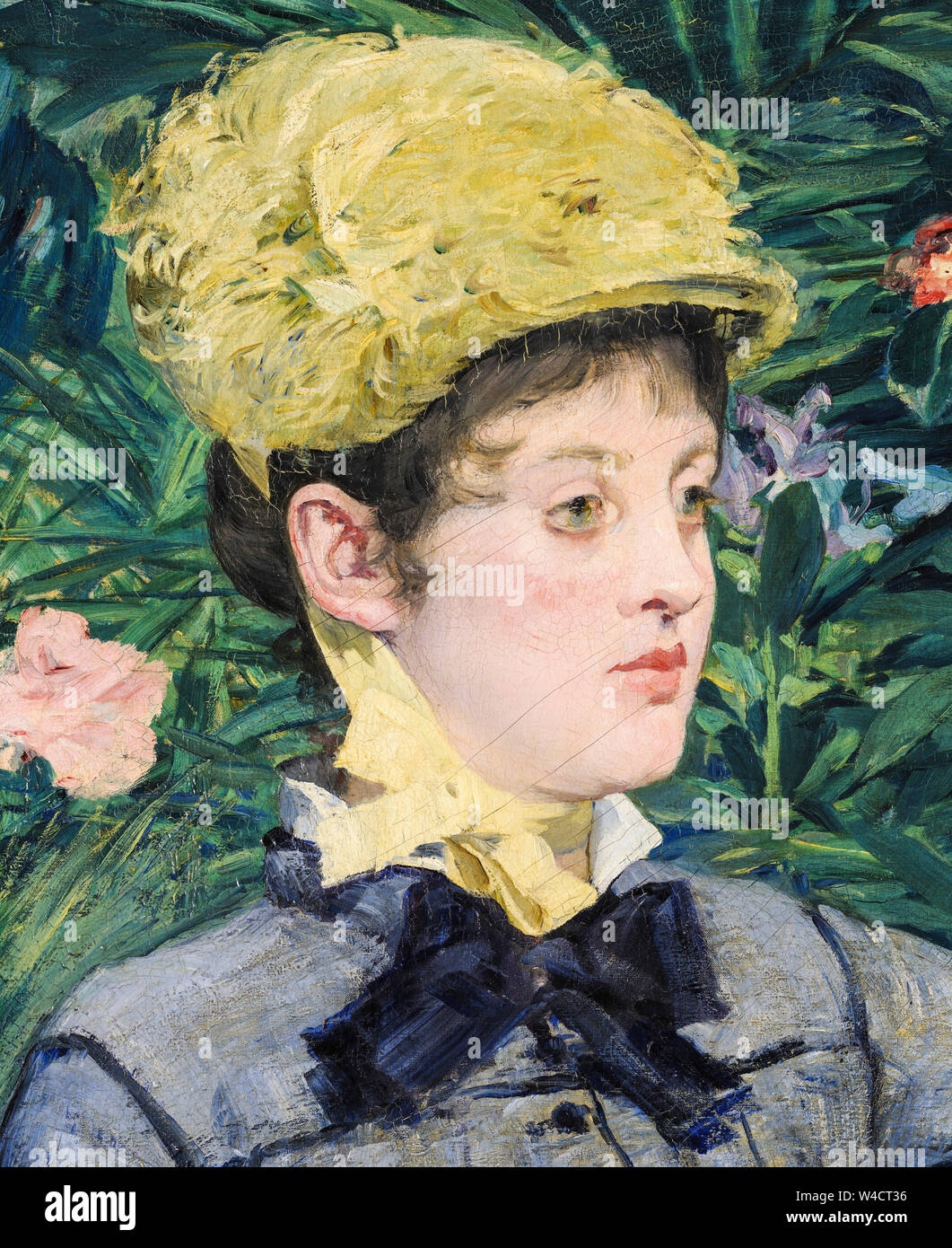 Edouard Manet, dans le Conservatoire, (le jardin d'hiver), détail de la peinture de portrait, 1879 Banque D'Images