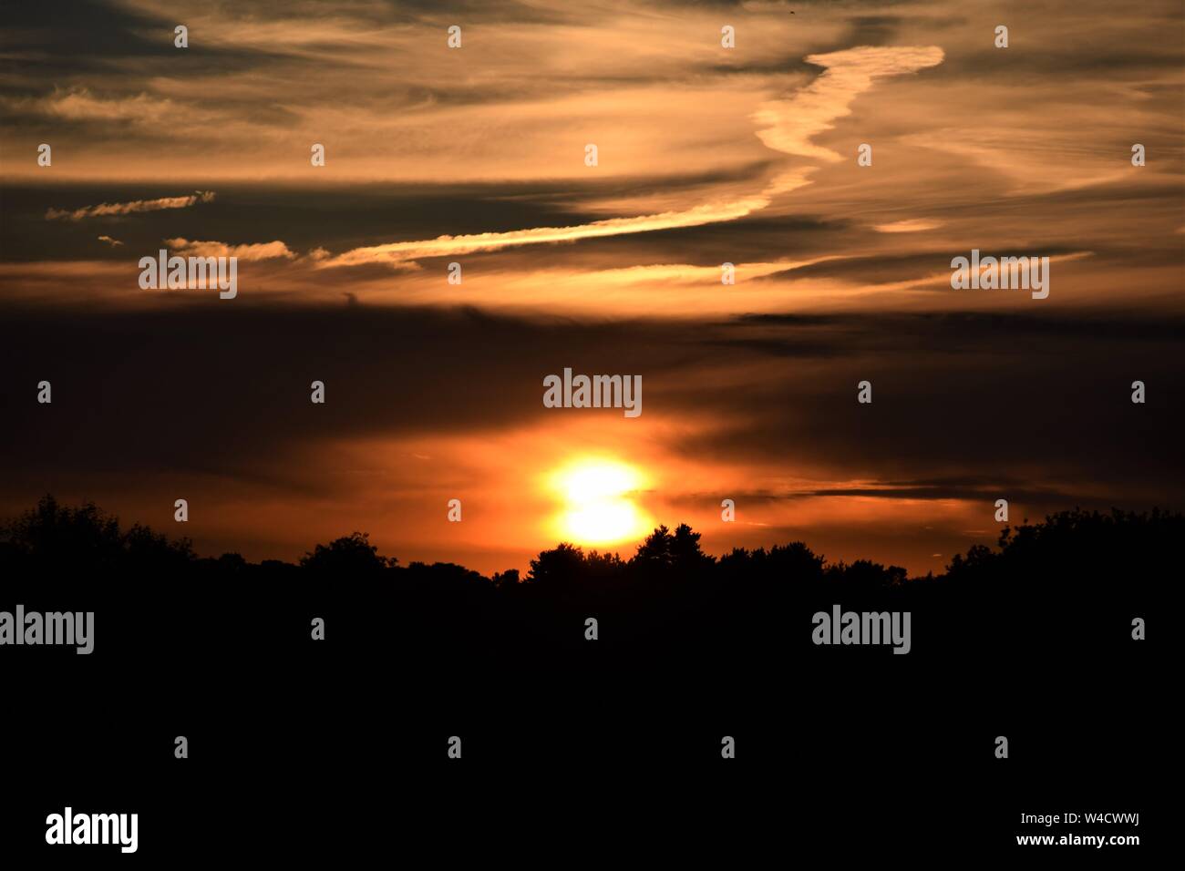 Ciel coucher de soleil coloré Banque D'Images