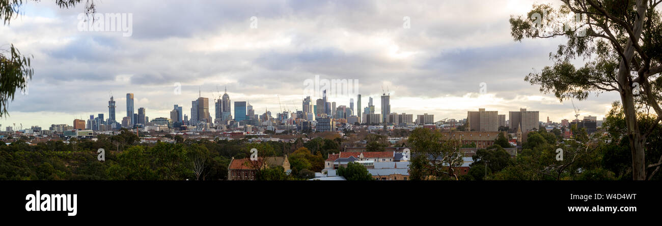 Vue sur la ville d'Abbotsford, Melbourne, Victoria, Australie Banque D'Images