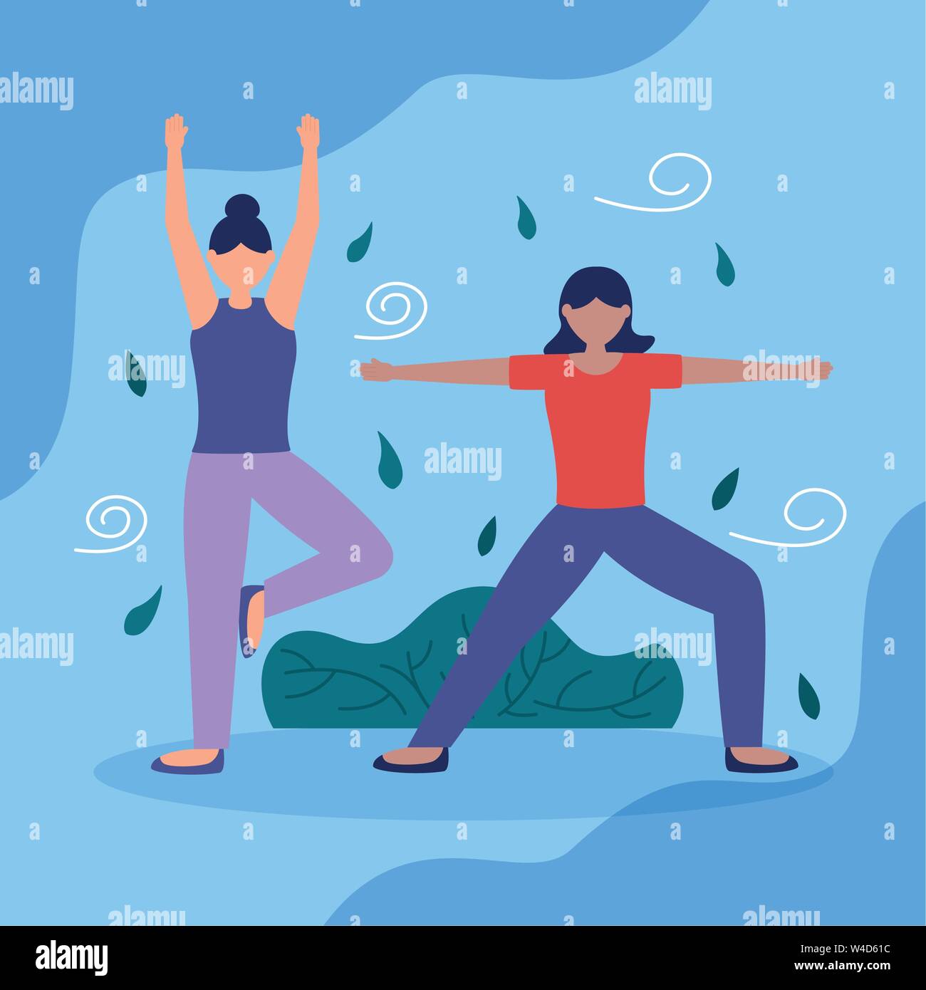 Les gens de plein air télévision design libre de yoga Illustration de Vecteur