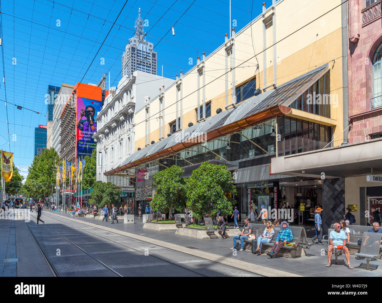Bourke Street Mall dans le Central Business District (CBD), Melbourne, Victoria, Australie Banque D'Images