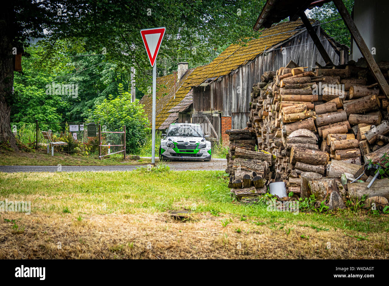 Rally Bohemia est l'un des championnats de rallye en République tchèque. Il voyage dans le nord de la Bohême et de son centre est Mladá Boleslav. Banque D'Images