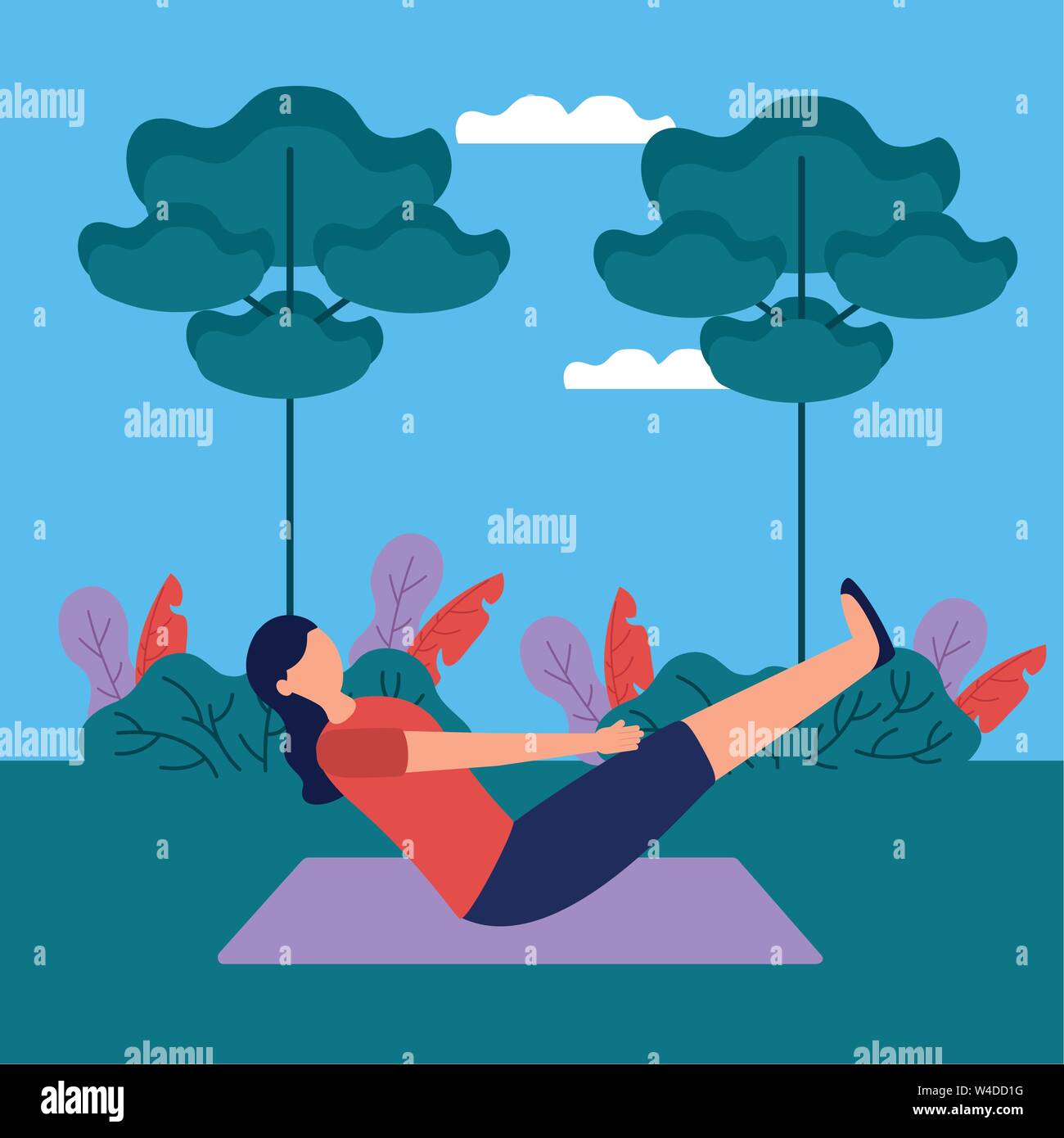 Yoga piscine télévision design libre Illustration de Vecteur