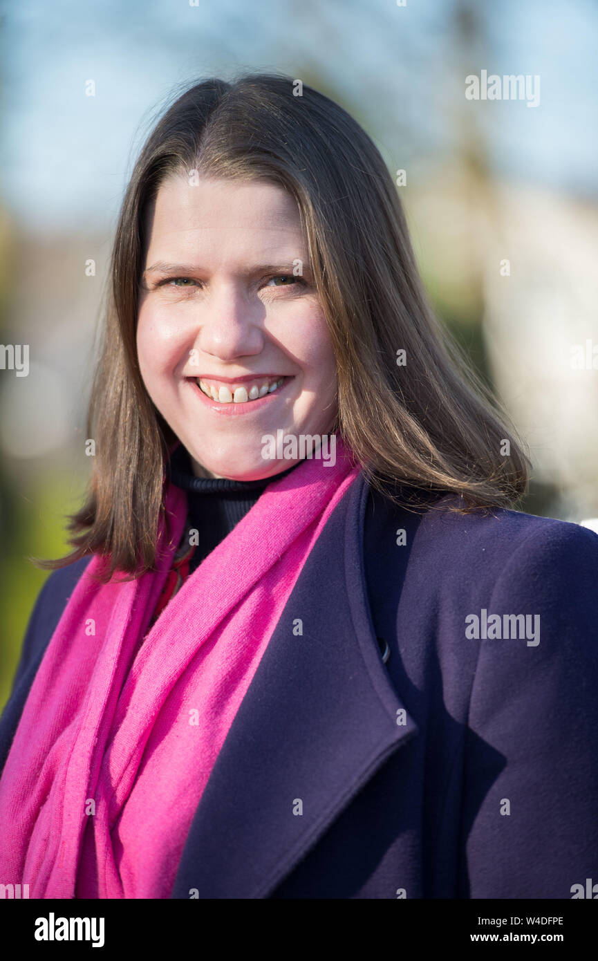 Glasgow, Royaume-Uni. 1er février 2019. Jo Swinson MP, leader adjoint du Parti Libéral Démocrate, pose pour les photos. Banque D'Images