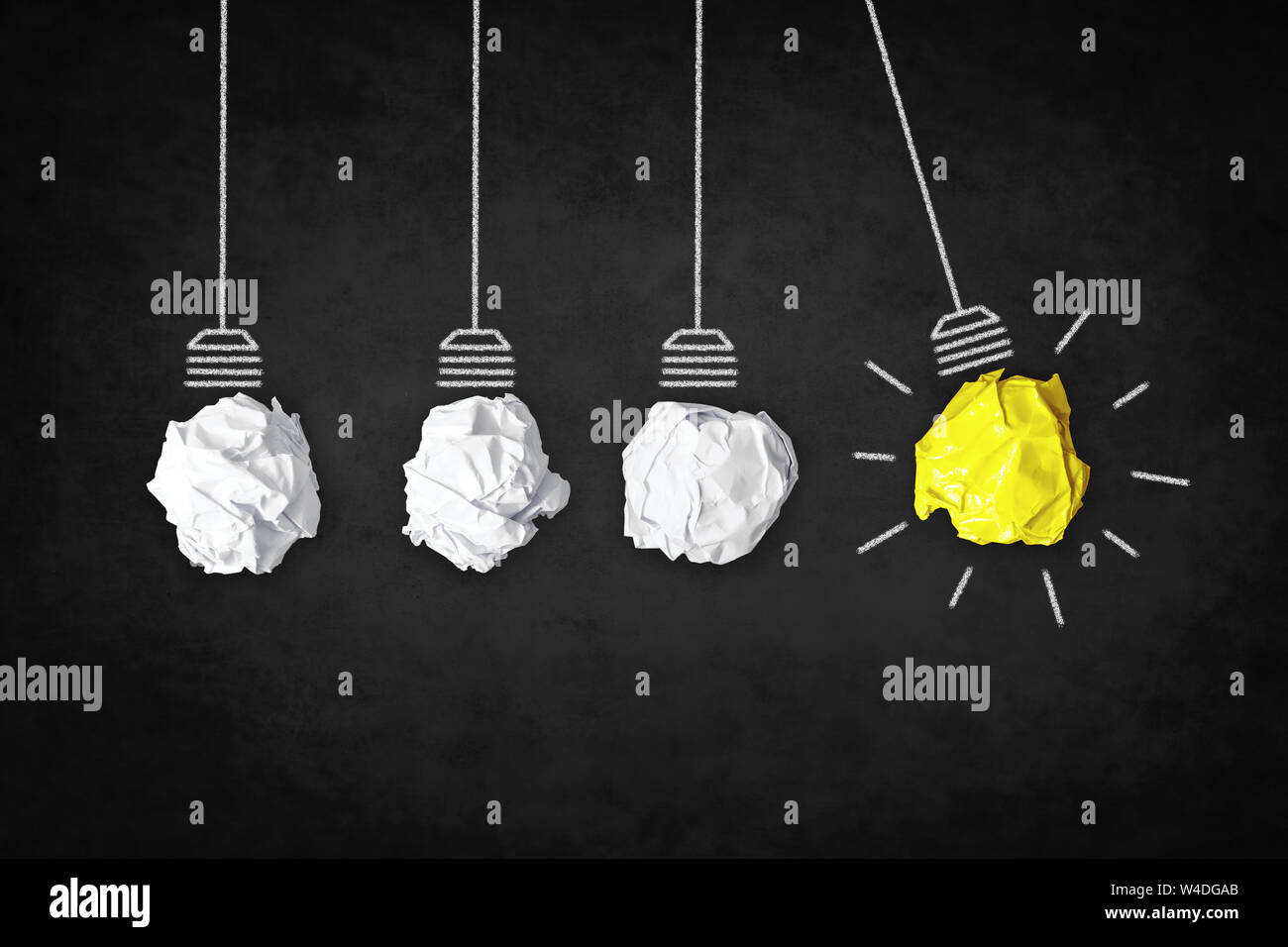 Inspiration concept - idée comme métaphore de la créativité des ampoules Banque D'Images