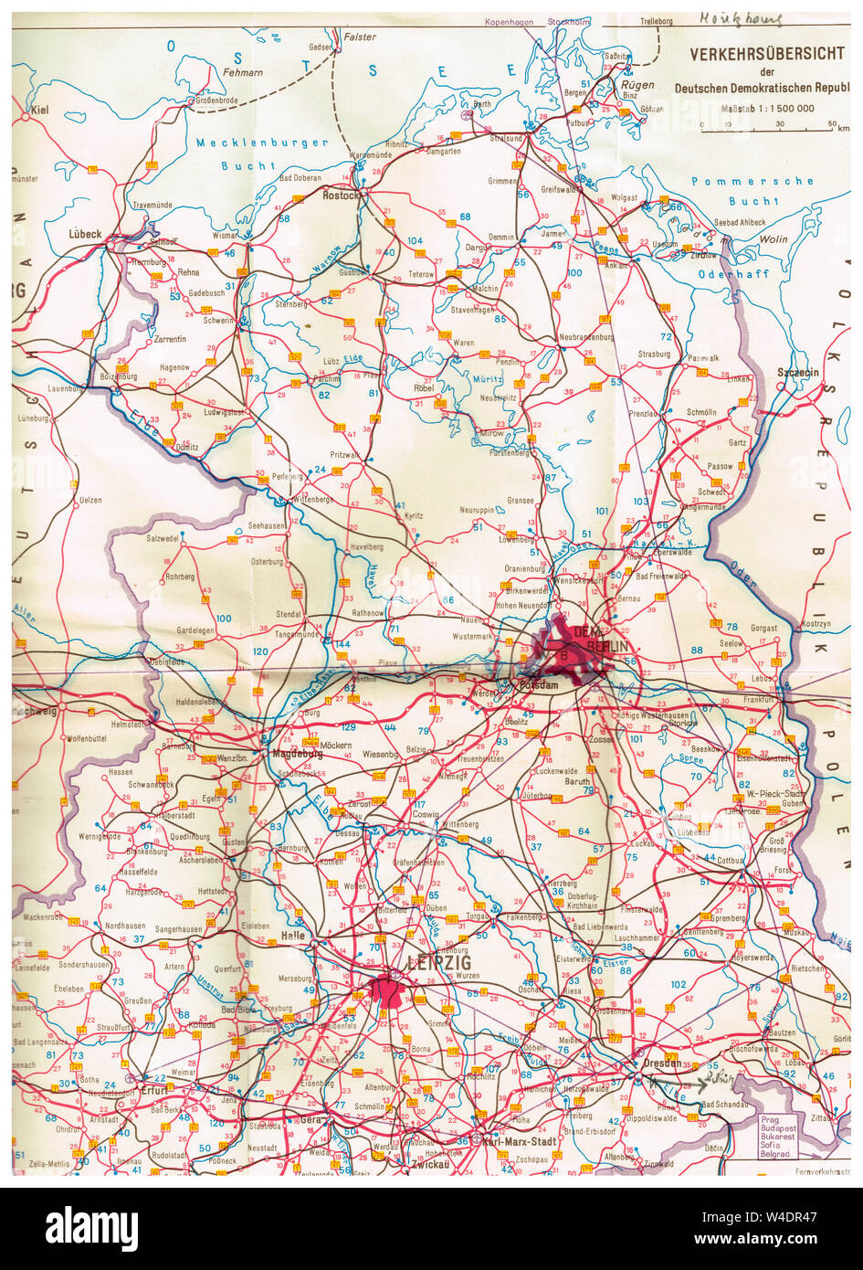 Carte de l'ex-RDA, Leipzig, 1964 Éditions Photo Stock - Alamy