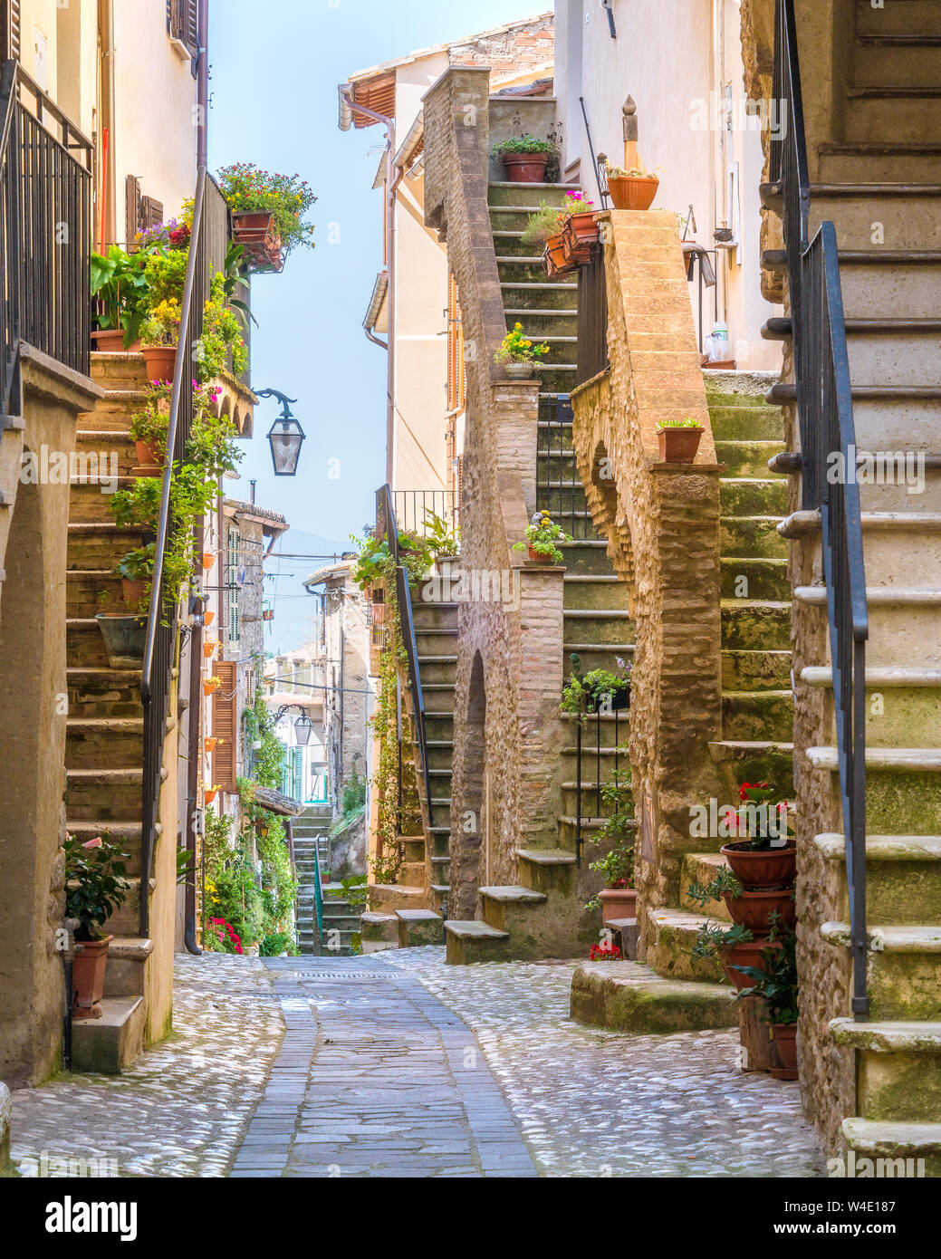 Vue panoramique à Torri in Sabina, beau village dans la province de Rieti, Latium, Italie. Banque D'Images