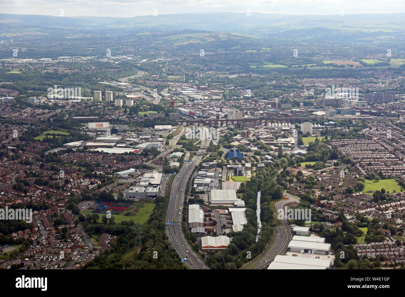 Vue aérienne de Stockport, Greater Manchester, UK Banque D'Images