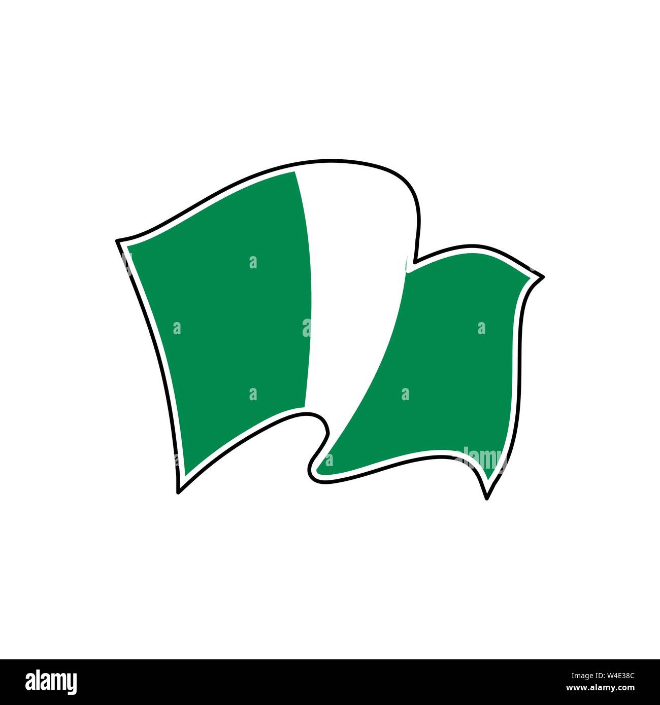 Le drapeau national du Nigéria. Vector illustration. Abuja Illustration de Vecteur