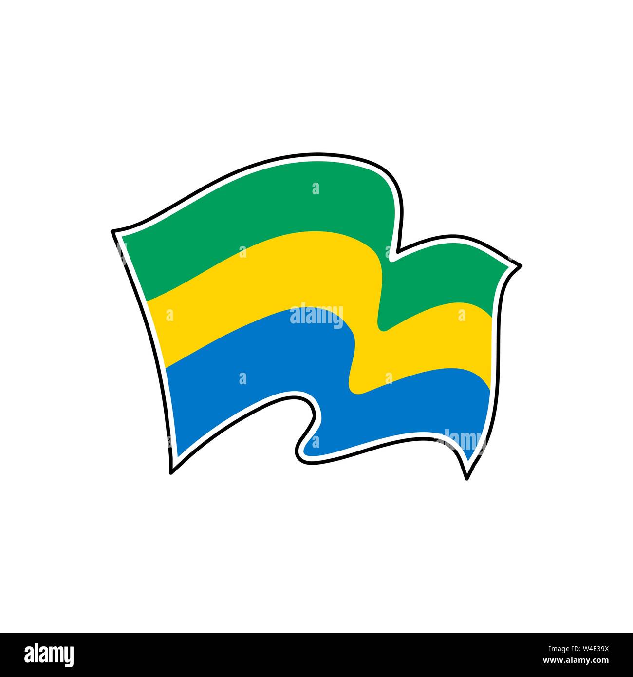 Le drapeau national du Gabon. Vector illustration. Libreville Image ...