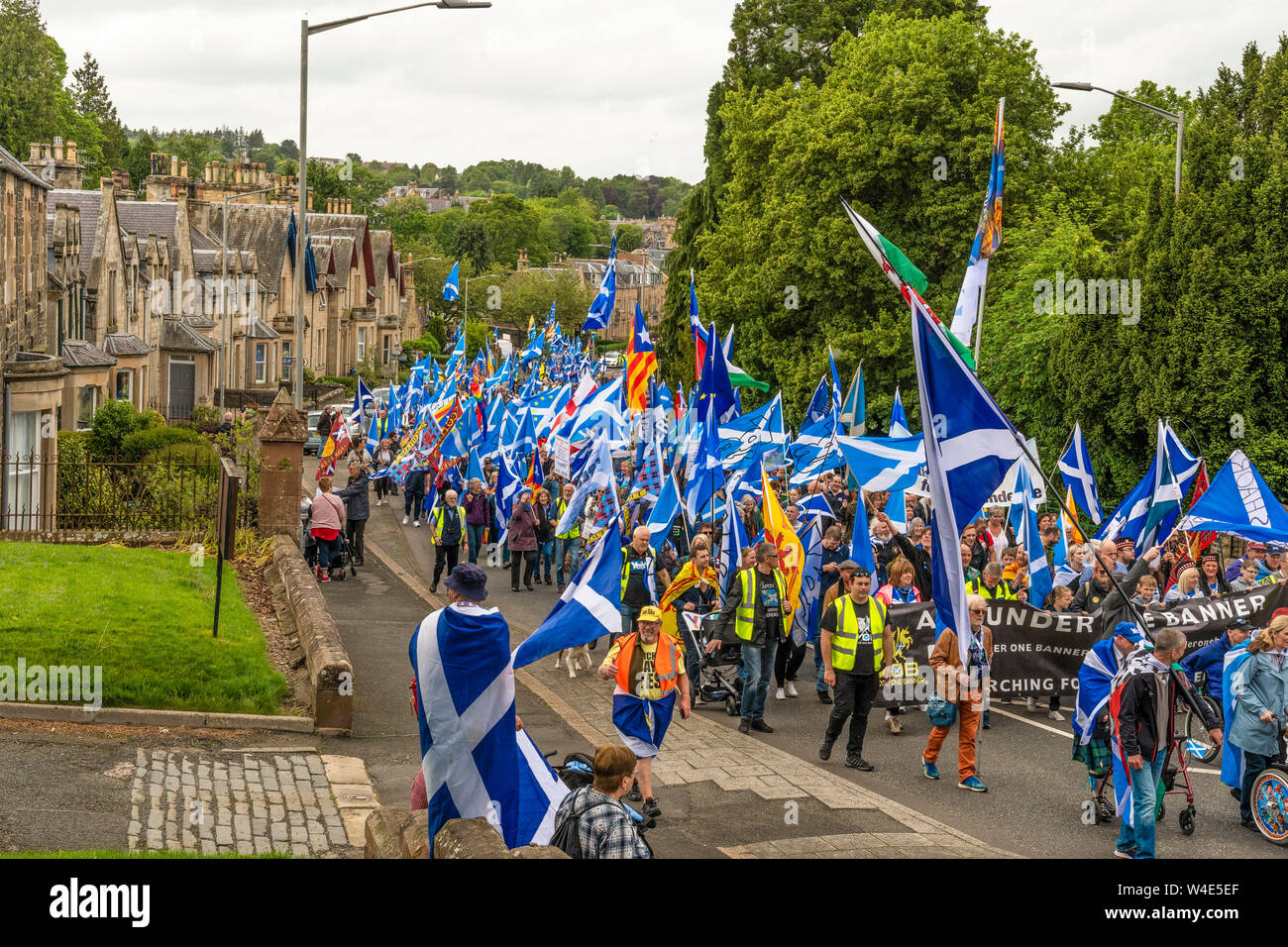 Galashiels, tous sous une même bannière marche de l'indépendance - 2019 Banque D'Images